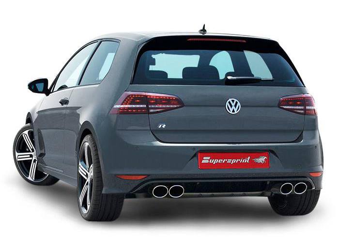 Supersprint Auspuff für VW GOLF VII R 2.0 TFSI (300 PS) 2014 -> 2016 Twin Pipe System (mit klappe)