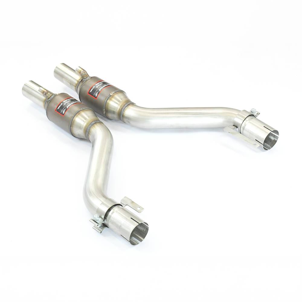 Front exhaust with Metallic catalytic converter right + left
