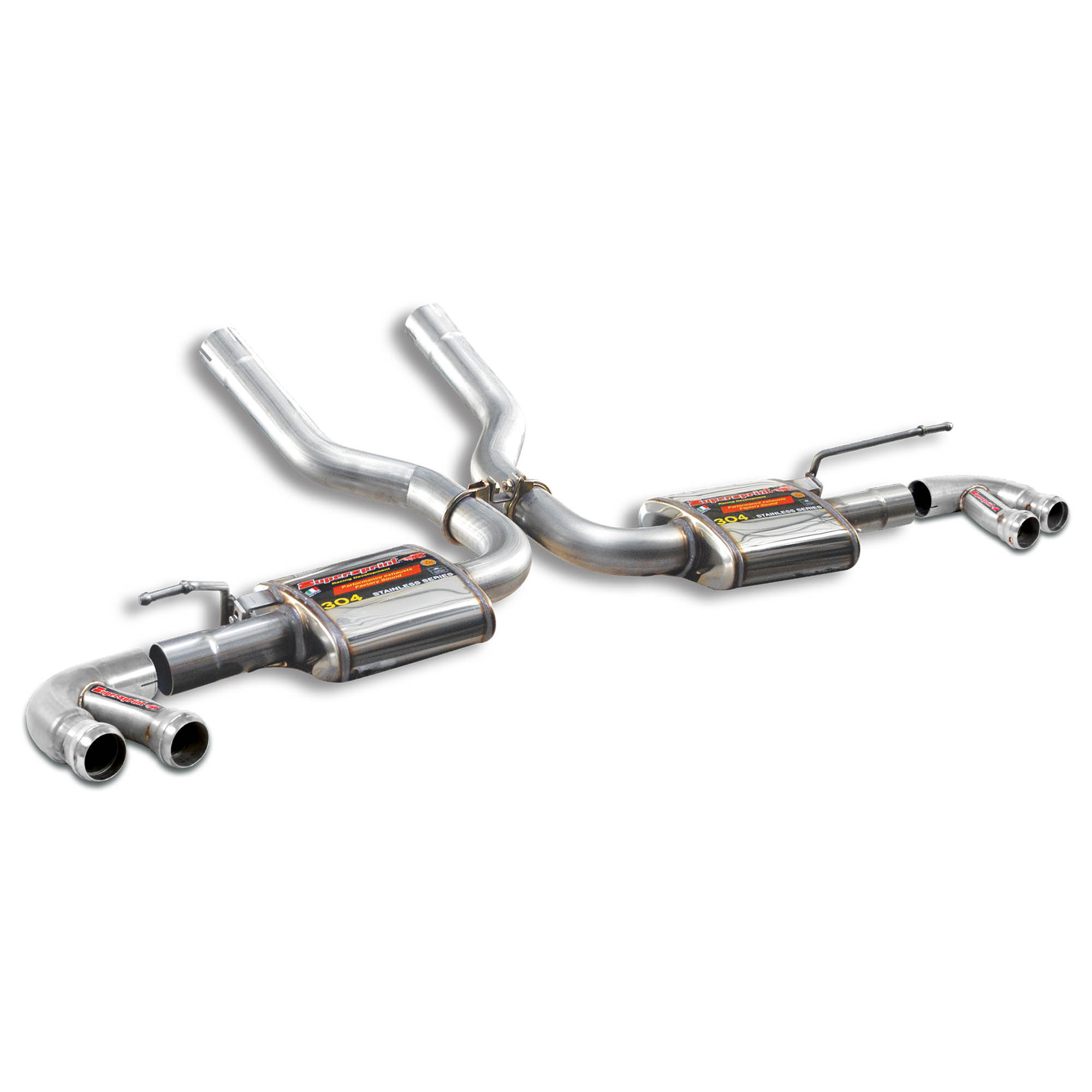 Rear exhaust Racing Right - Left + Y-Pipe for OEM endpipes