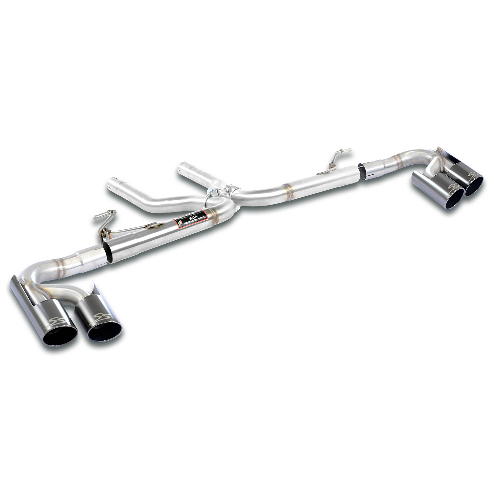 Rear pipe Right - Left OO100 (Muffler delete) Gun Metal Grey