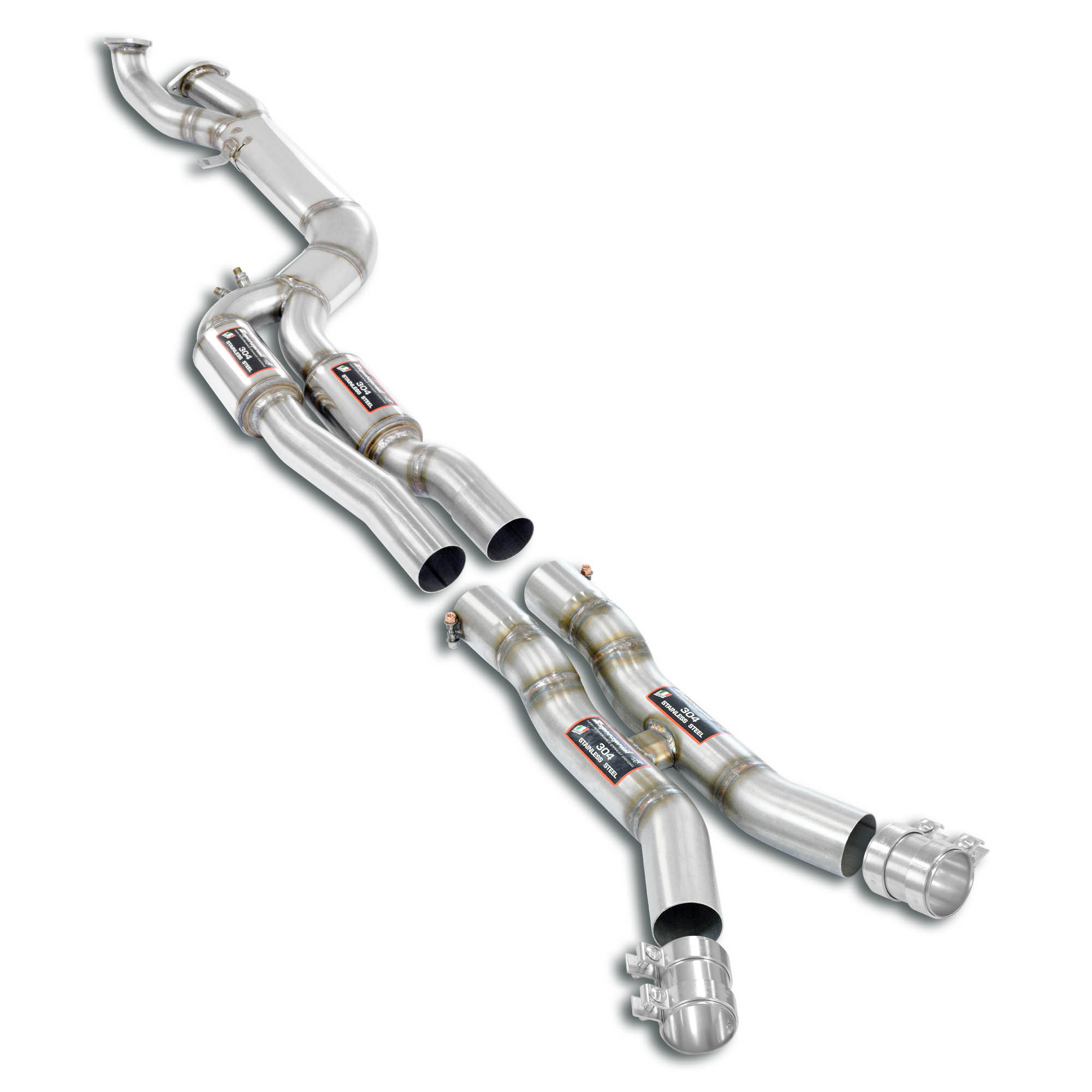 J-Pipe Touring Package Deletes the secondary catalytics + OPFs  + mid resonator Accepts the Std - Oem muffler