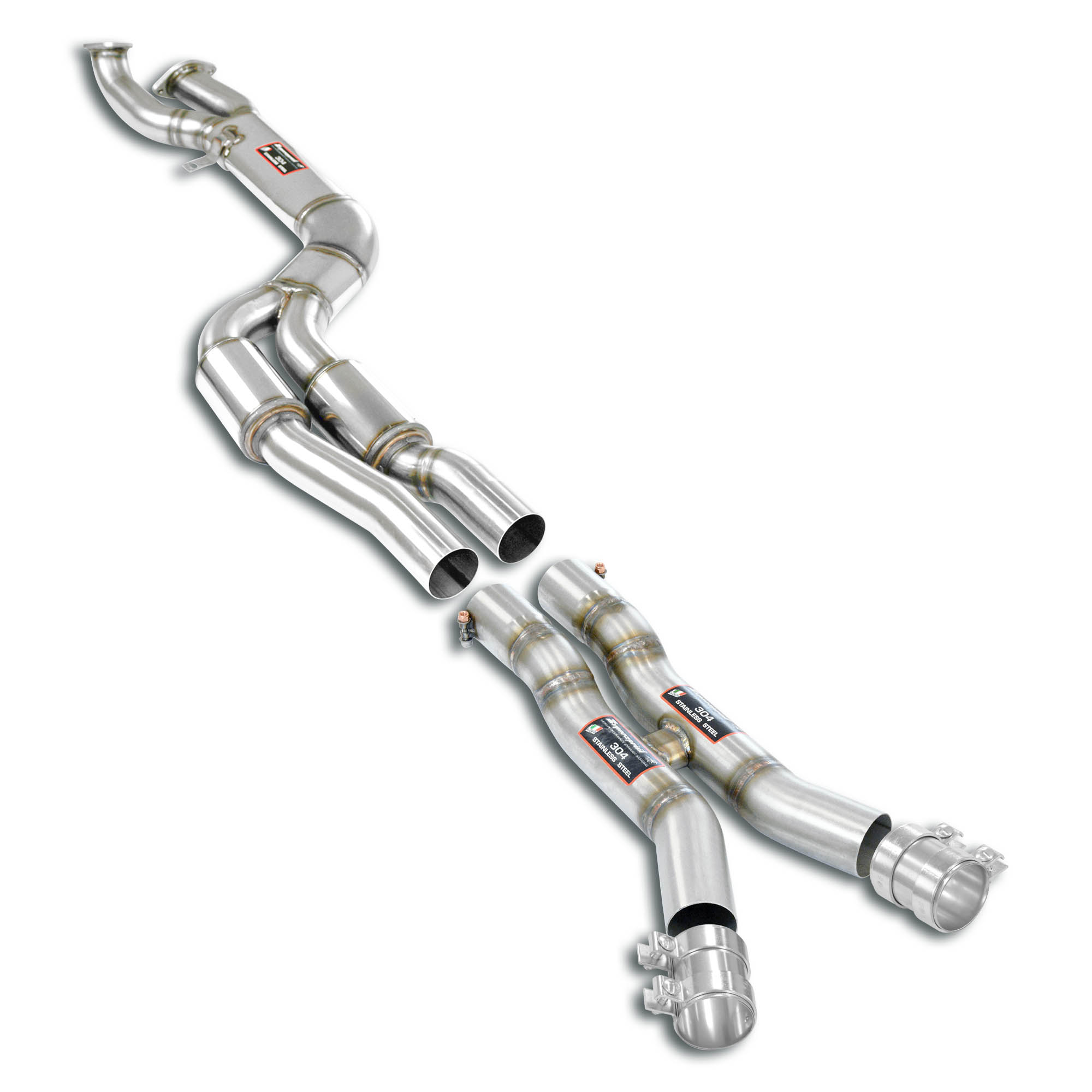 J-Pipe Touring Package Deletes the secondary catalytics + mid resonators Accepts the Std - Oem muffler