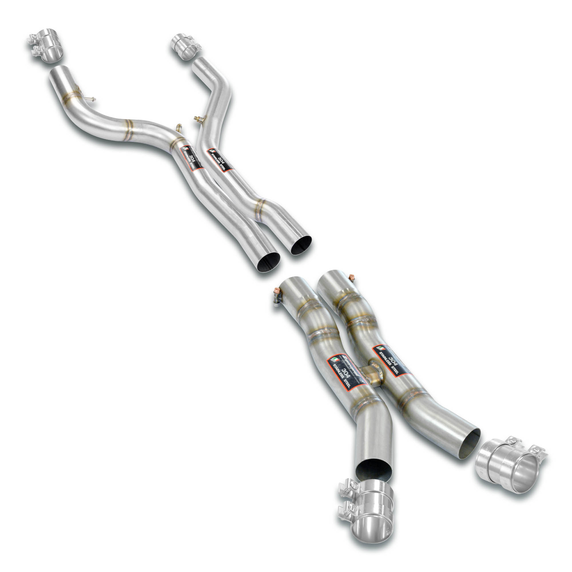 Straight Pipe Race Package Deletes the OPFs  + mid resonator Accepts the Std - Oem muffler