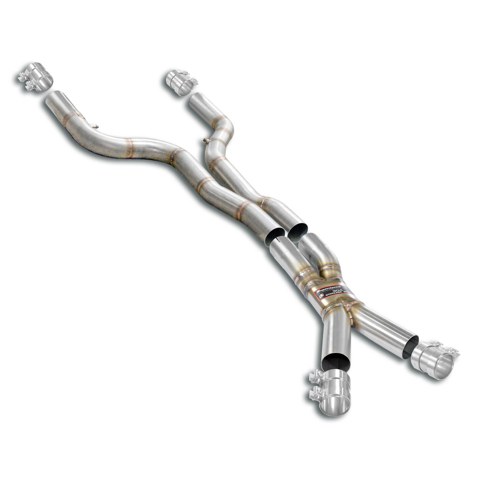 X-Pipe package<br>Deletes the Stock resonators<br>California emission compliant Mid section