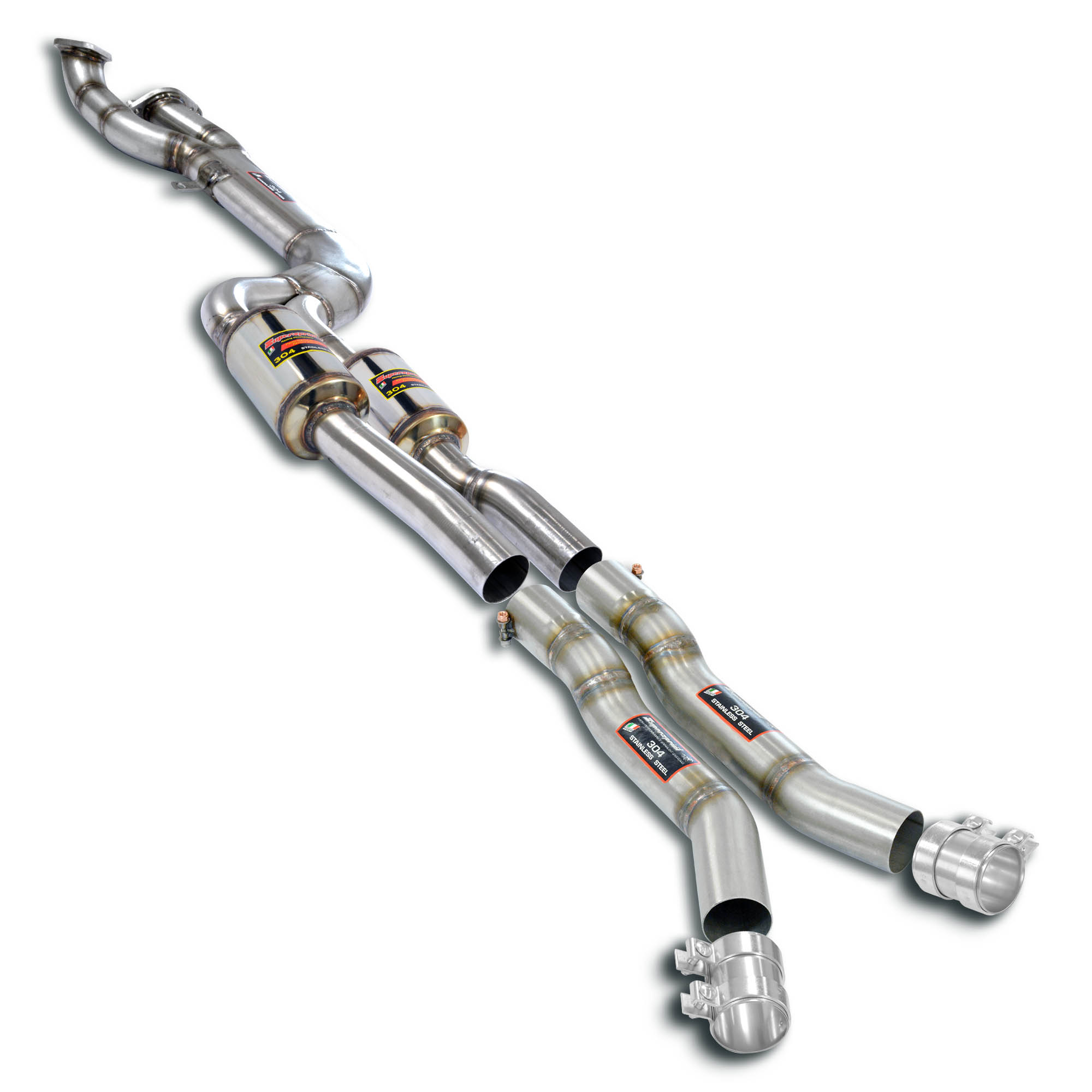 J-Pipe Touring Package Deletes the secondary catalytics + OPFs  + mid resonator Accepts the Std - Oem muffler