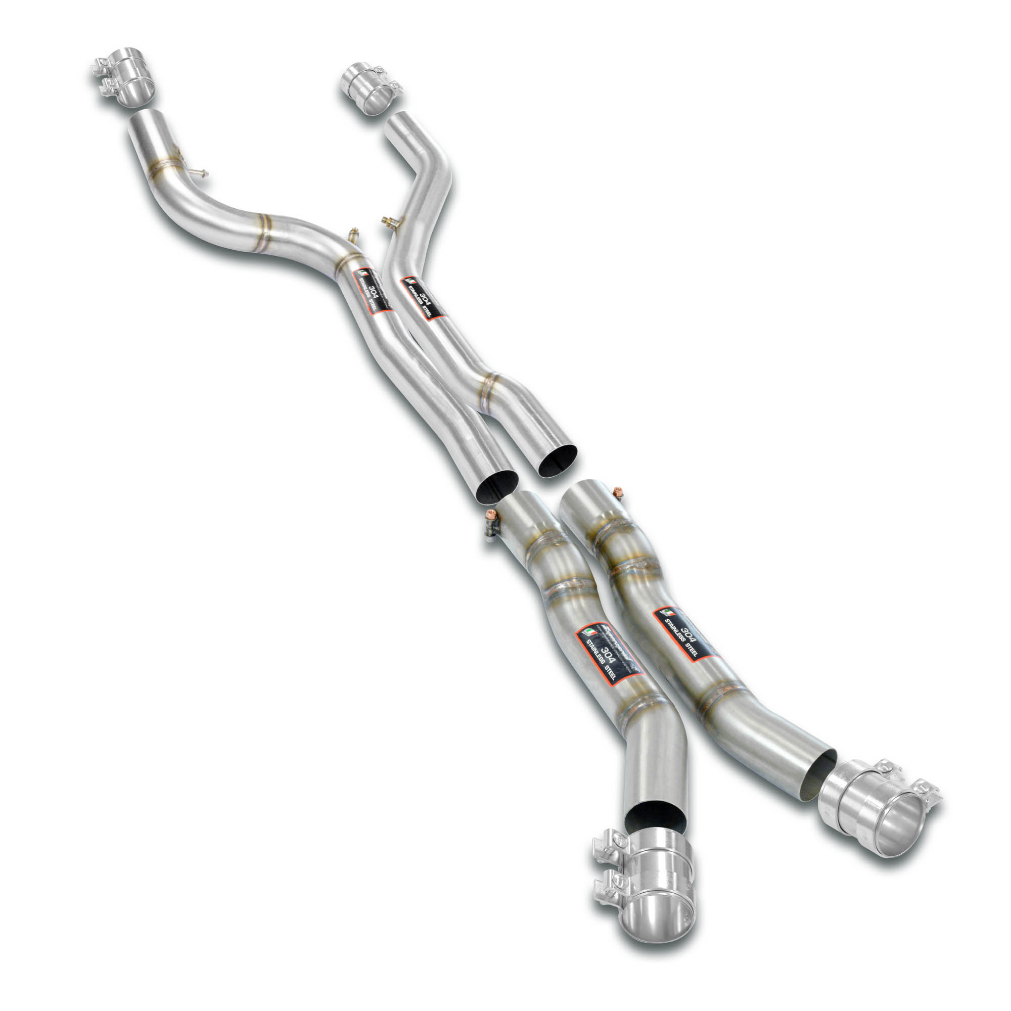 Straight Pipe Race Package Deletes the OPFs  + mid resonator Accepts the Std - Oem muffler