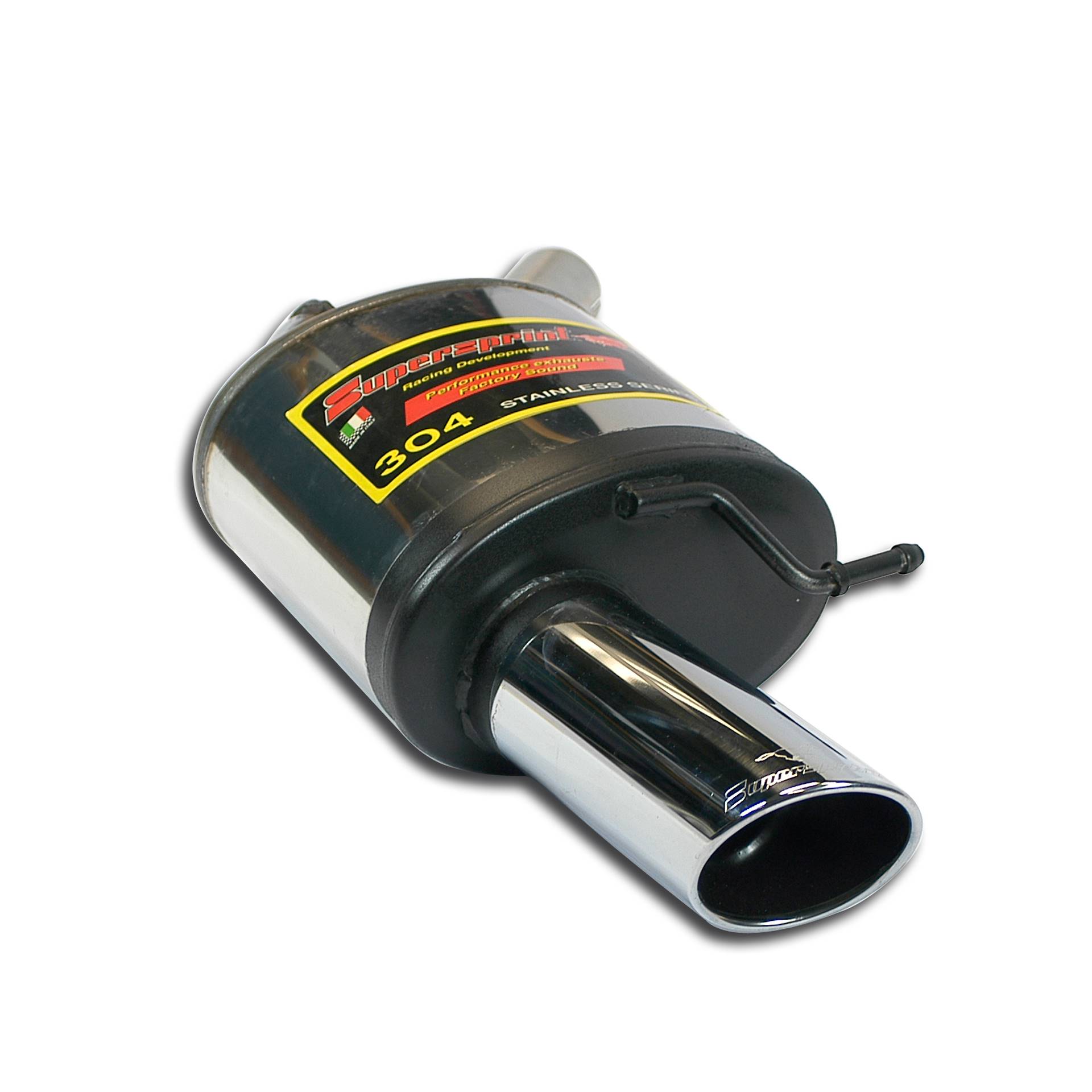 Endschalldämpfer Links O120 "Power Loop"<br>Für die Serienheckschürze