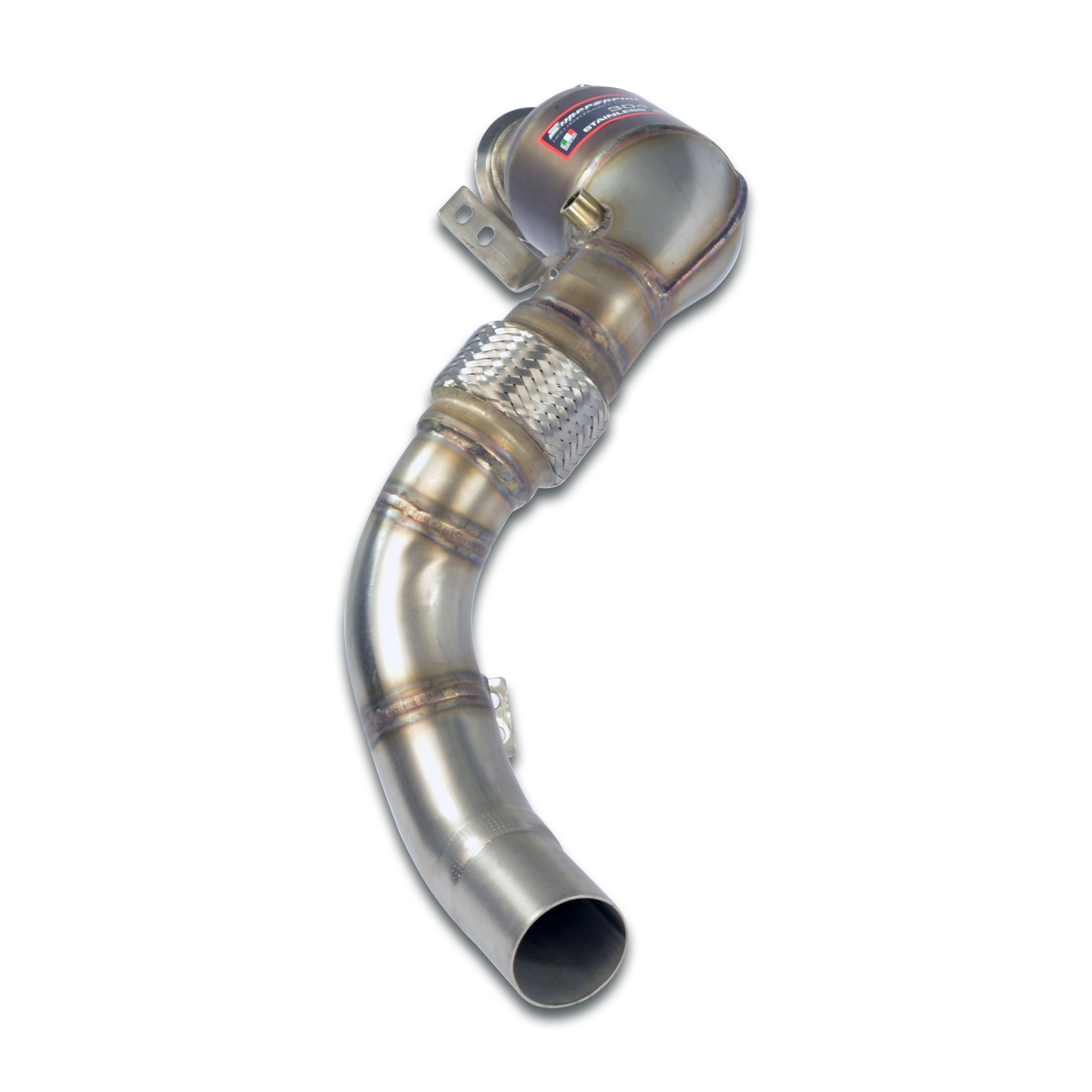 Kit tubo turbina + Catalizzatore metallico sinistro Compatibile con impianto Cat.-Back di serie