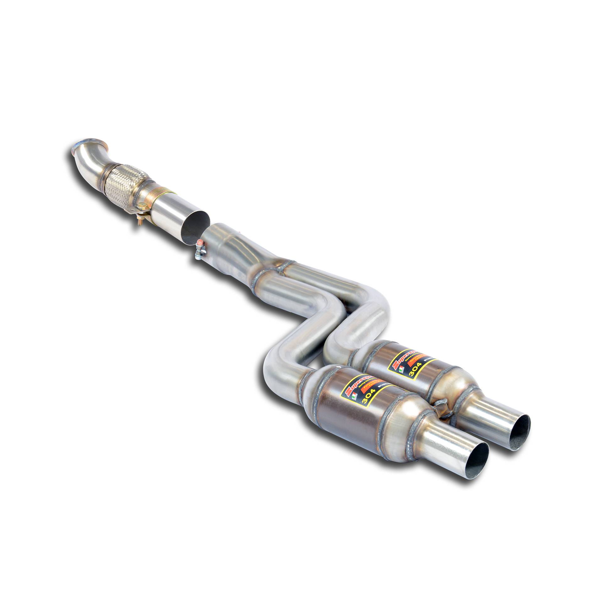 Front Metallic catalytic converter right - left