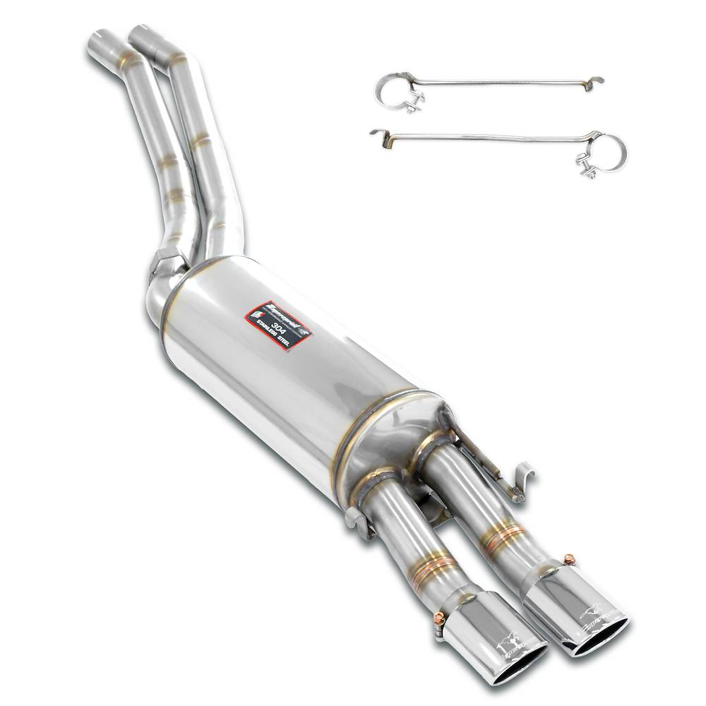Mid-pipe kit + rear muffler 2 Ov. 90x70
