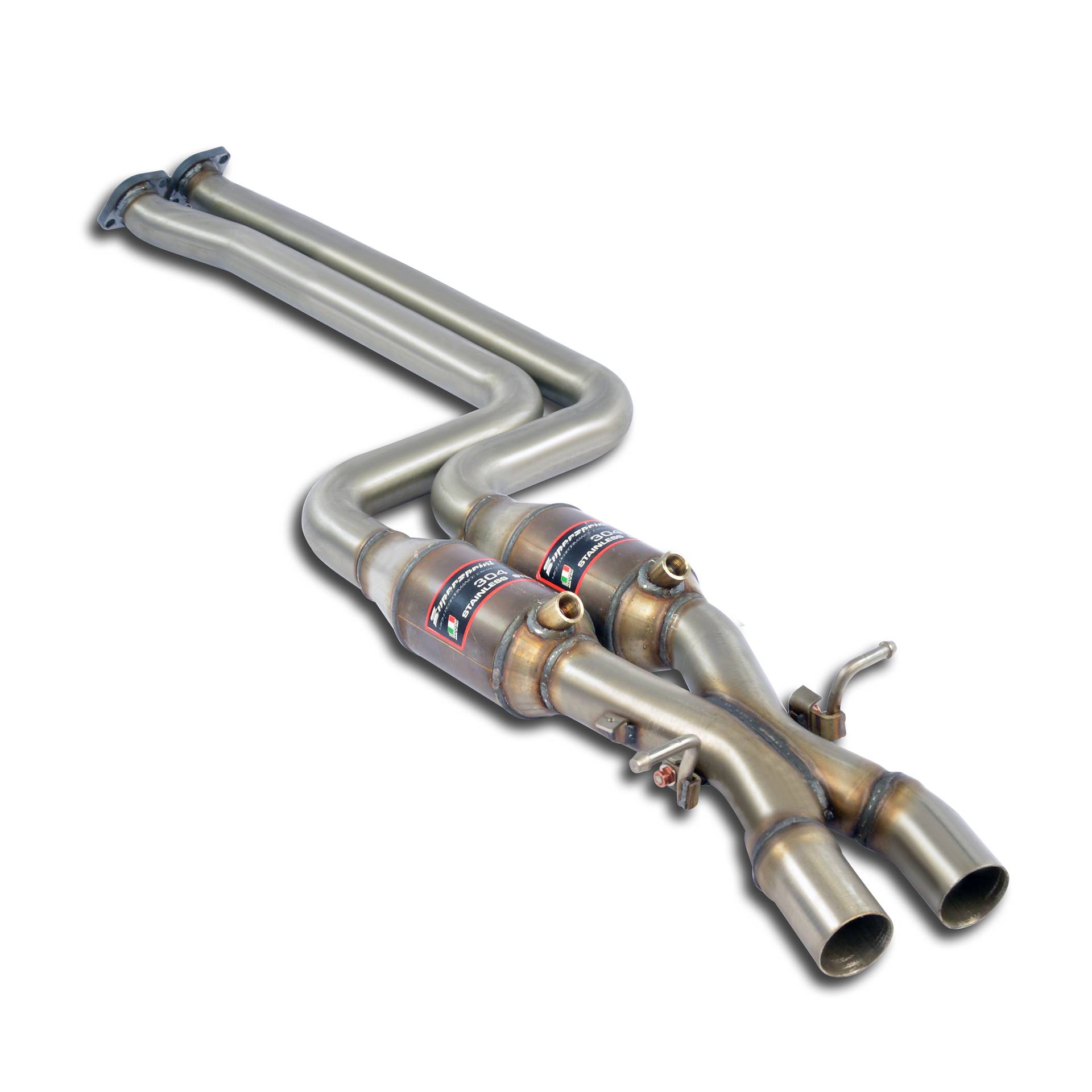 Metallic catalytic converter Right - Left + X-Pipe