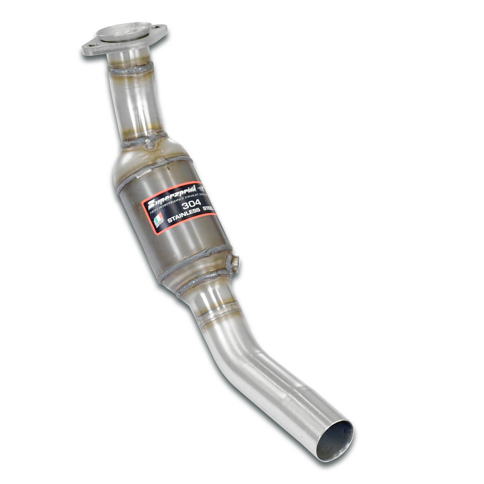 Downpipe sinistro con catalizzatore metallico