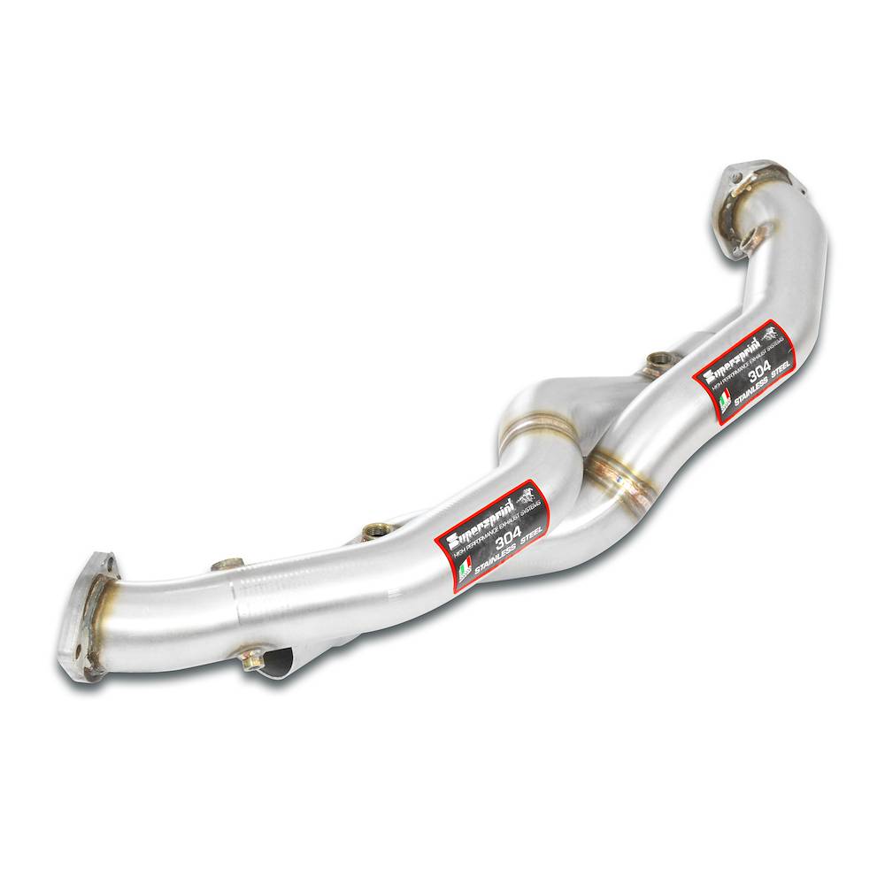Front pipe kit Right + Left<br>Replaces catalytic converter<br>Accepts the stock rear mufflers