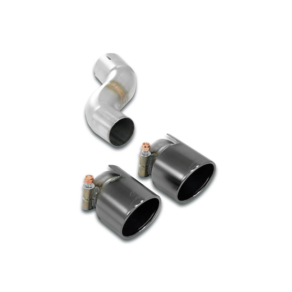 Connecting pipe kit Right + Gun Metal Grey endpipe OO90