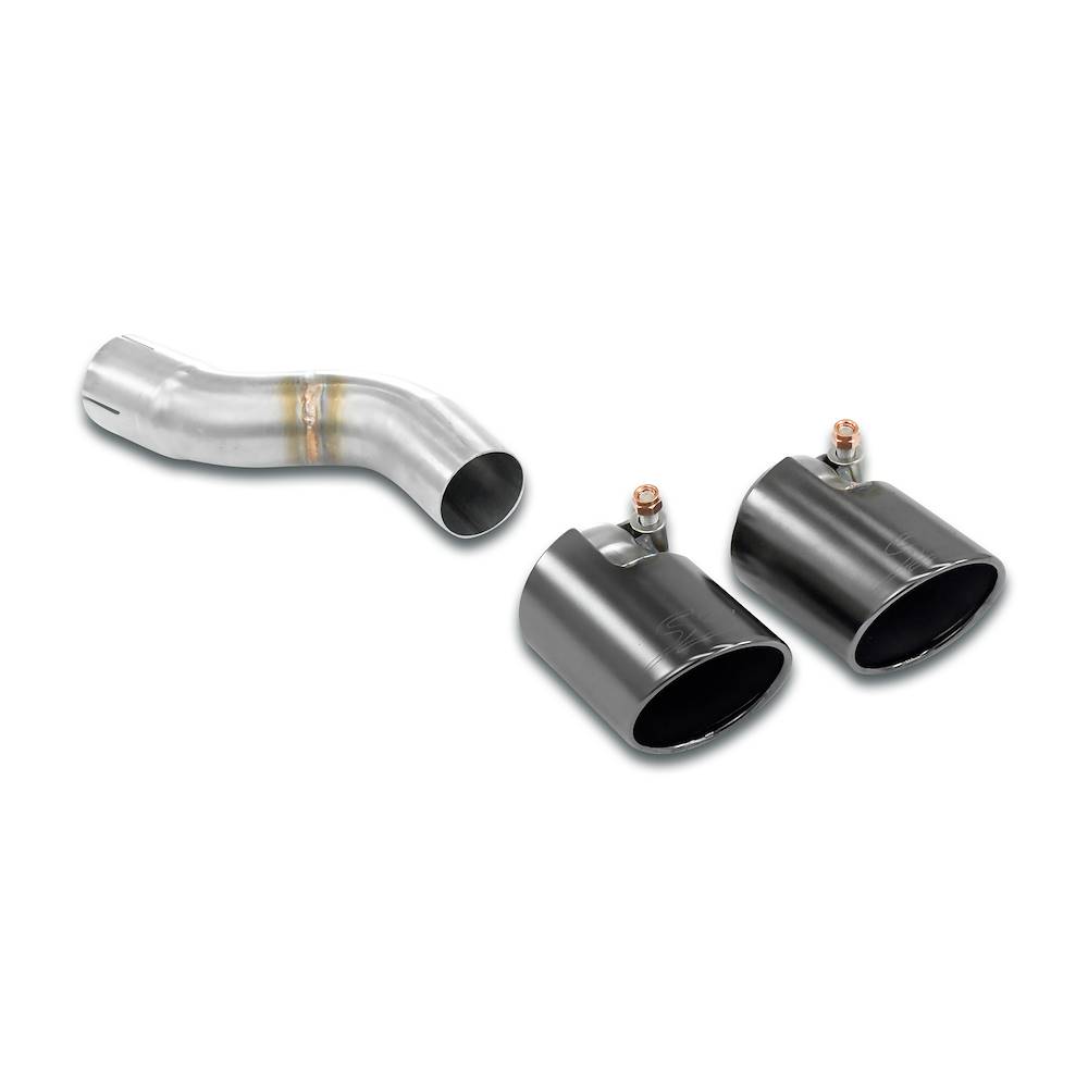 Connecting pipe kit Left + Gun Metal Grey endpipe OO90
