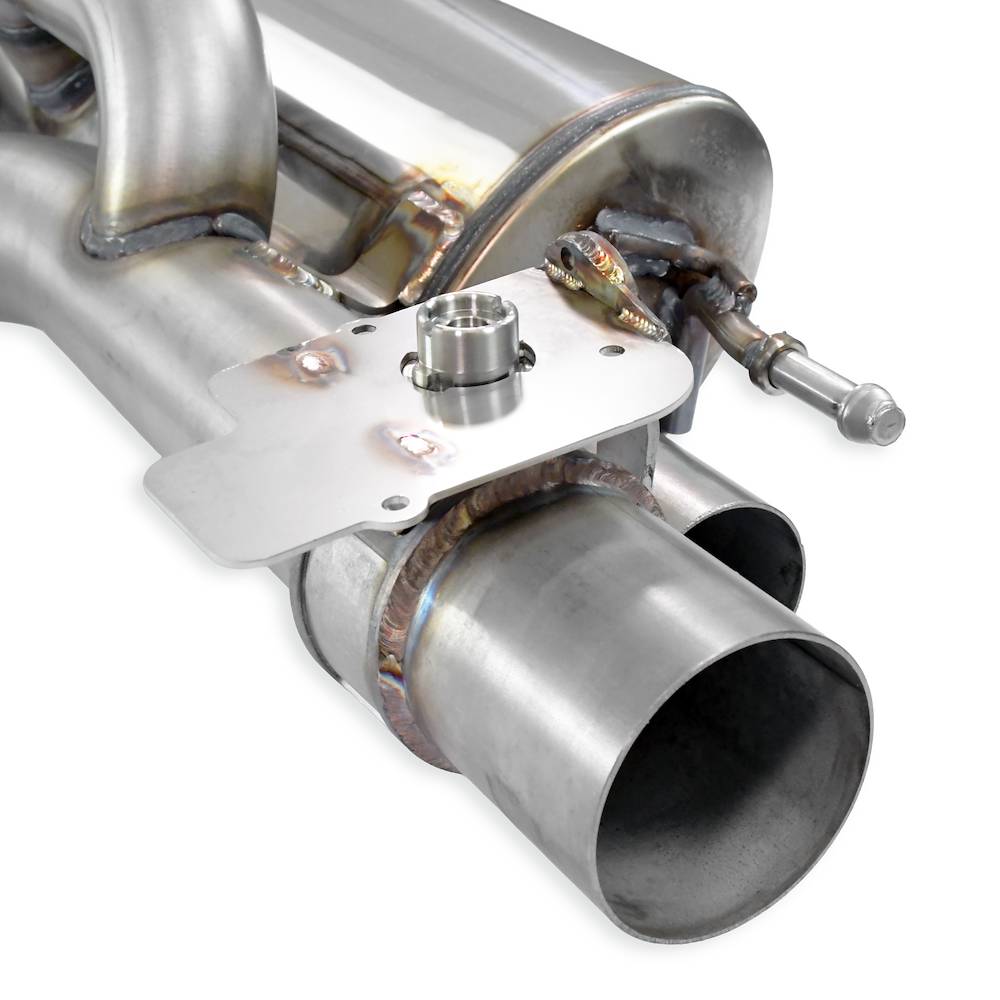 Rear exhaust with valves right - left