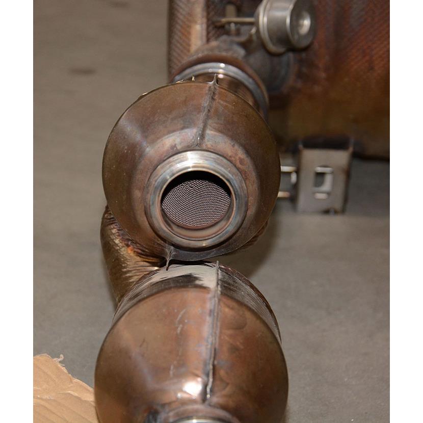 Y-Pipe left with metallic catalytic converter