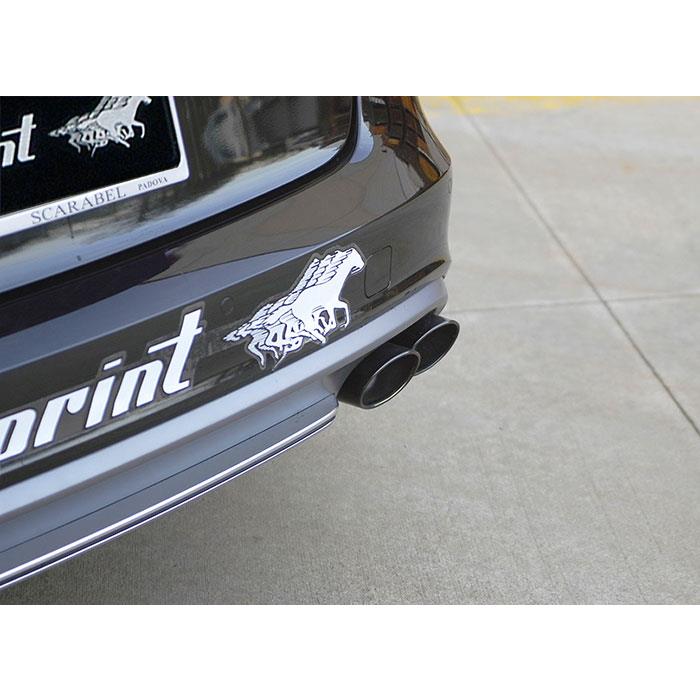 Rear pipe Right 100x75 Gun Metal Grey (Muffler delete)