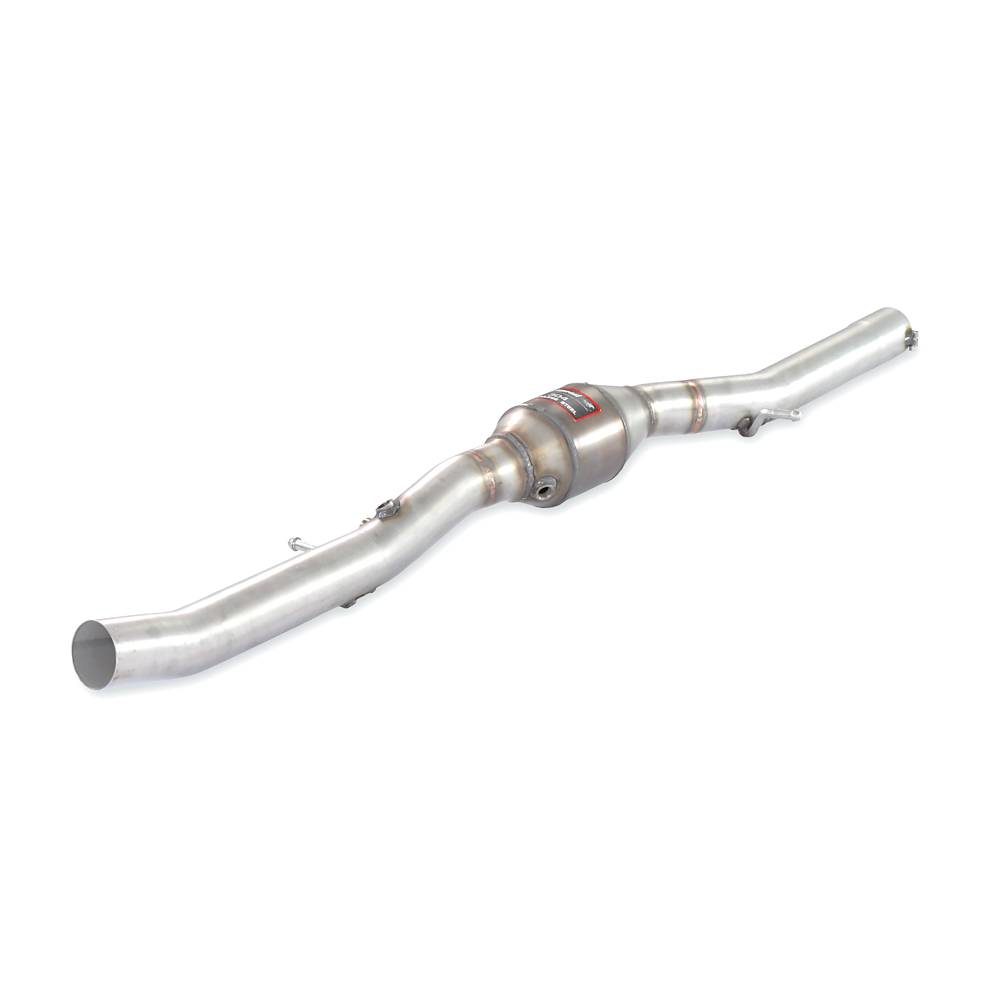 Centre pipe with metallic catalytic converter.