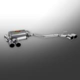 What modifications do I need to fit a Right + Left exhaust system on a car with a single side exit stock system?