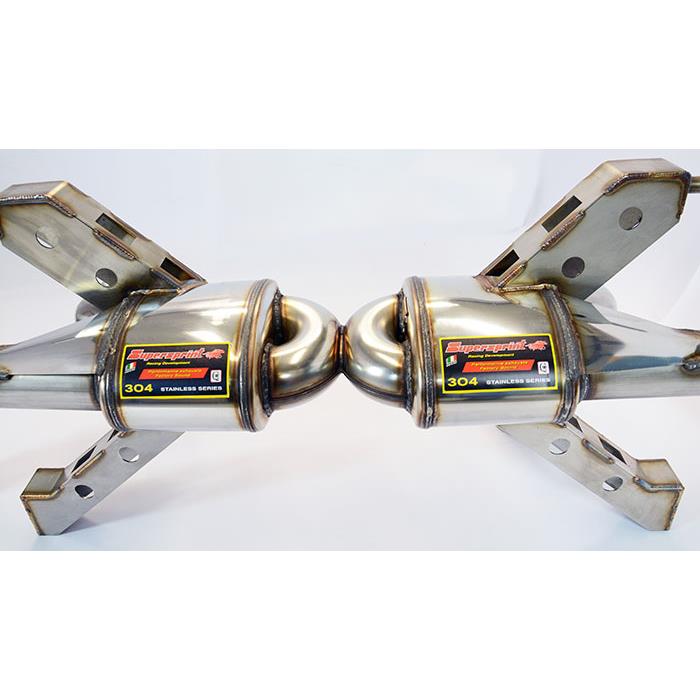Endschalldämpfer "Racing" Rechts + Links<br>(für Katalysator Ersatz - Serien Endrohr)<br><strong><span style="color:#ea0000;">-18,0 Kg</span></strong>