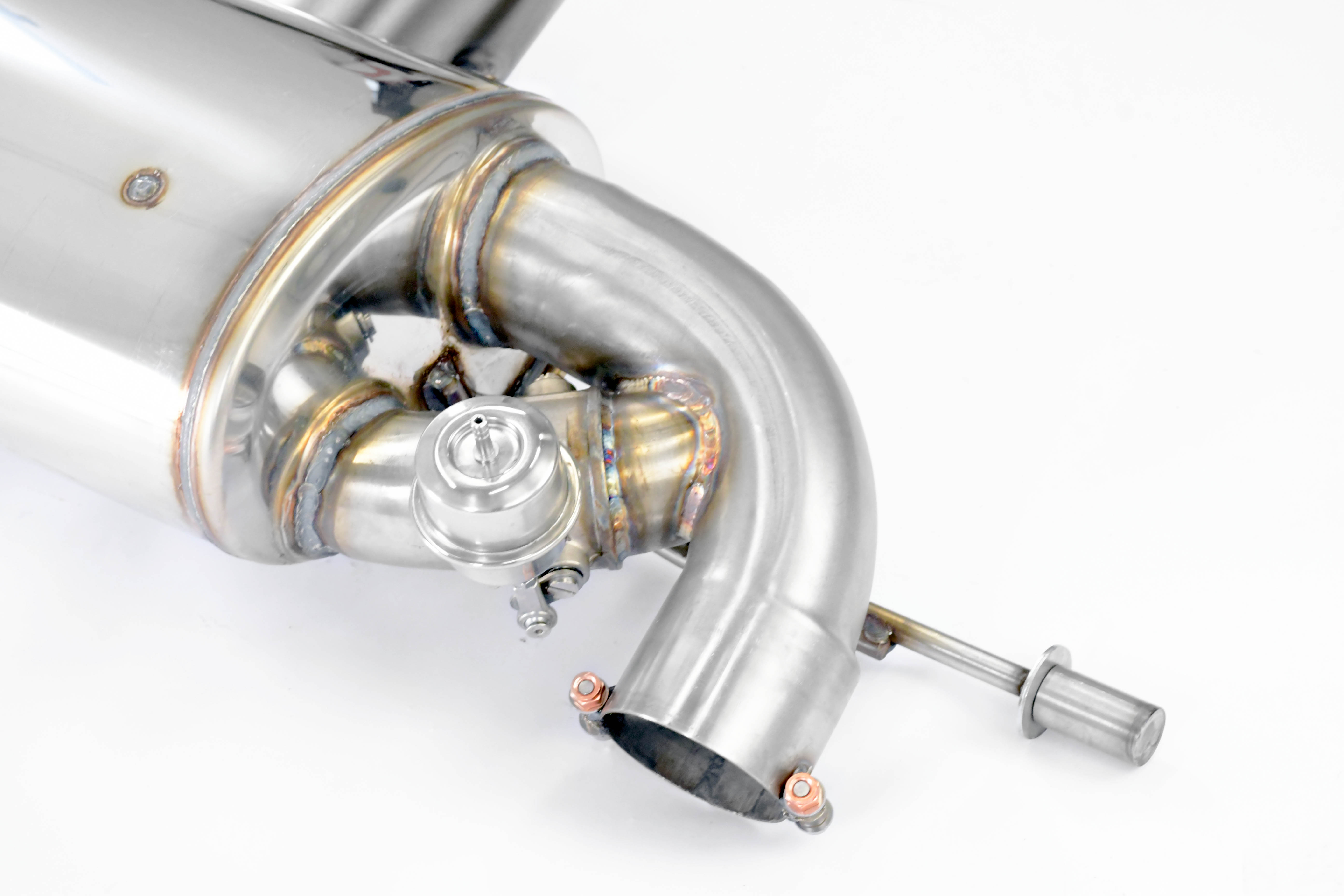 Rear Exhaust Gun Metal Grey oval tail pipe 150x105 with bypass valve