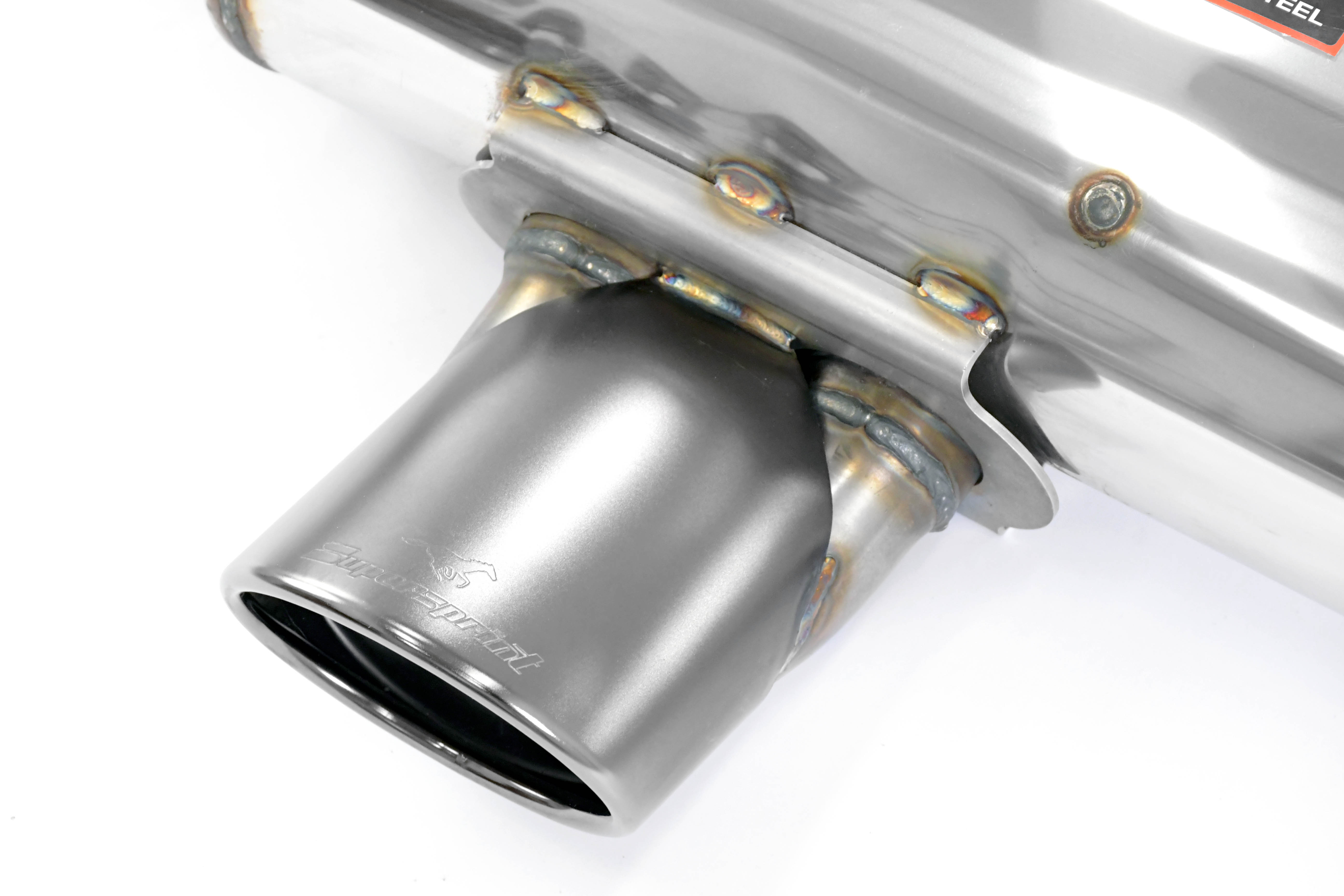 Rear Exhaust Gun Metal Grey oval tail pipe 150x105 with bypass valve