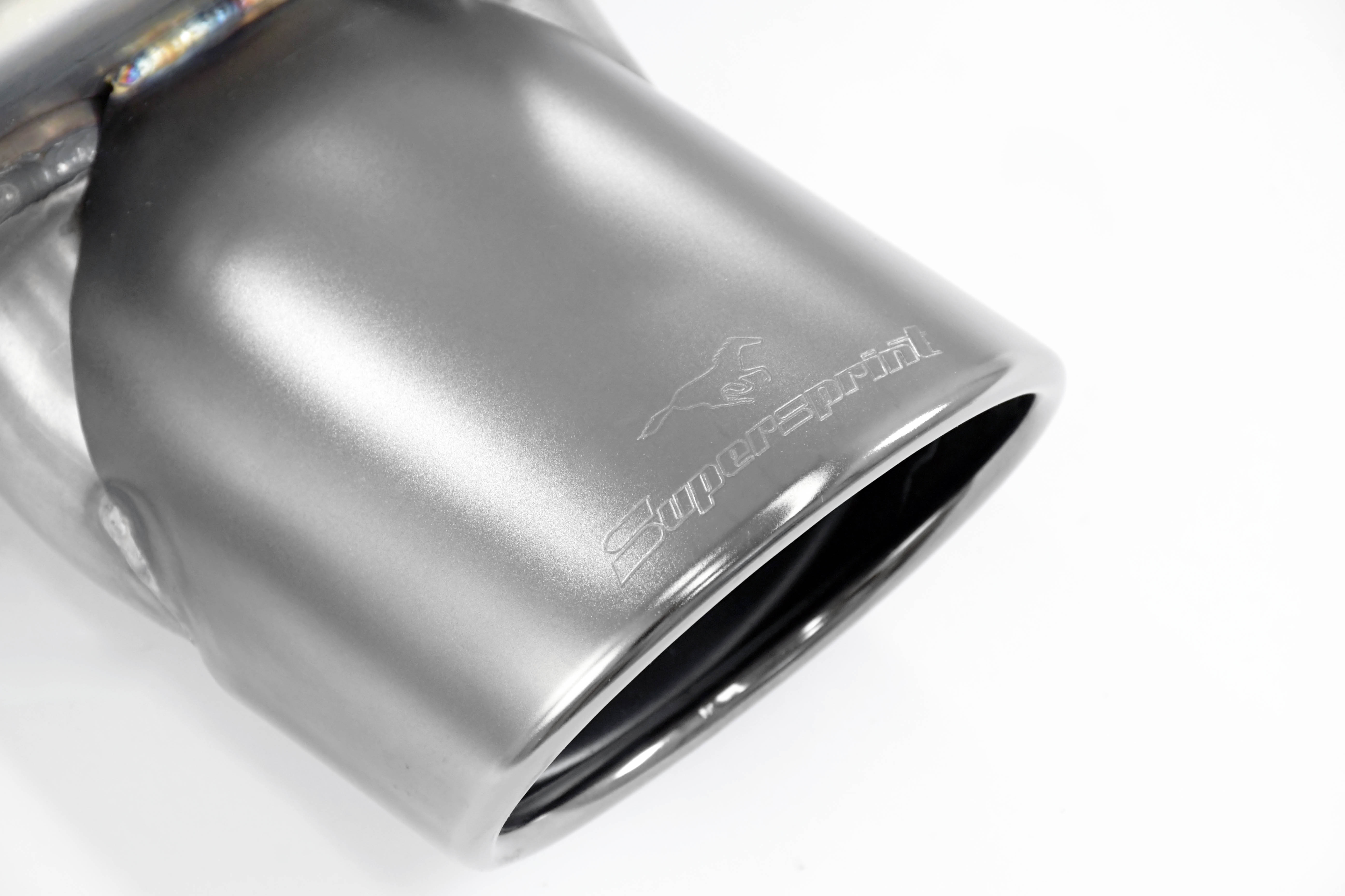 Endschalldämpfer 150x105 Gun Metal Grey mit Bypass Klappe