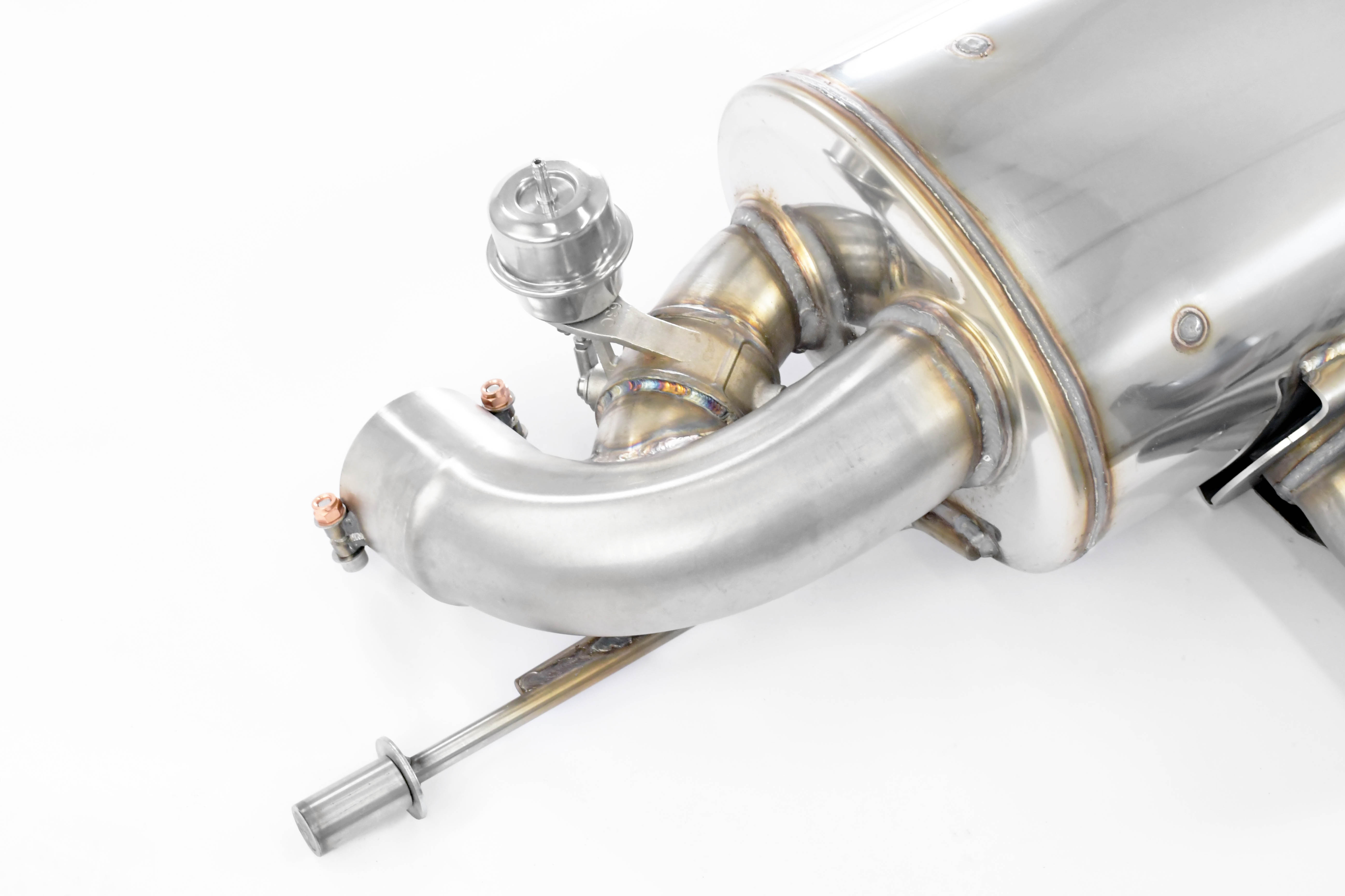 Rear Exhaust Gun Metal Grey oval tail pipe 150x105 with bypass valve