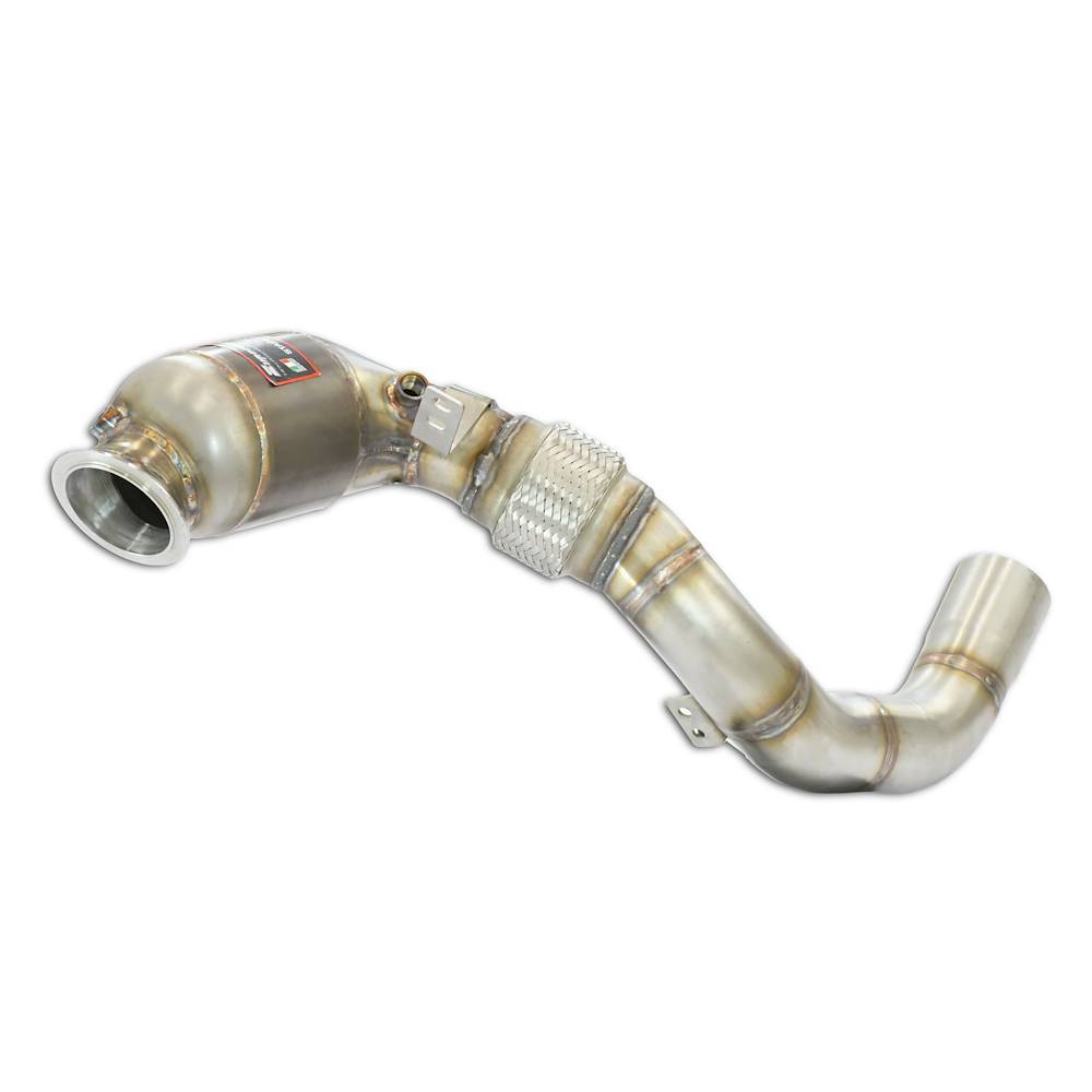 Kit tubo turbina + Catalizzatore metallico sinistro<br>Compatibile con impianto "Cat.-Back" di serie