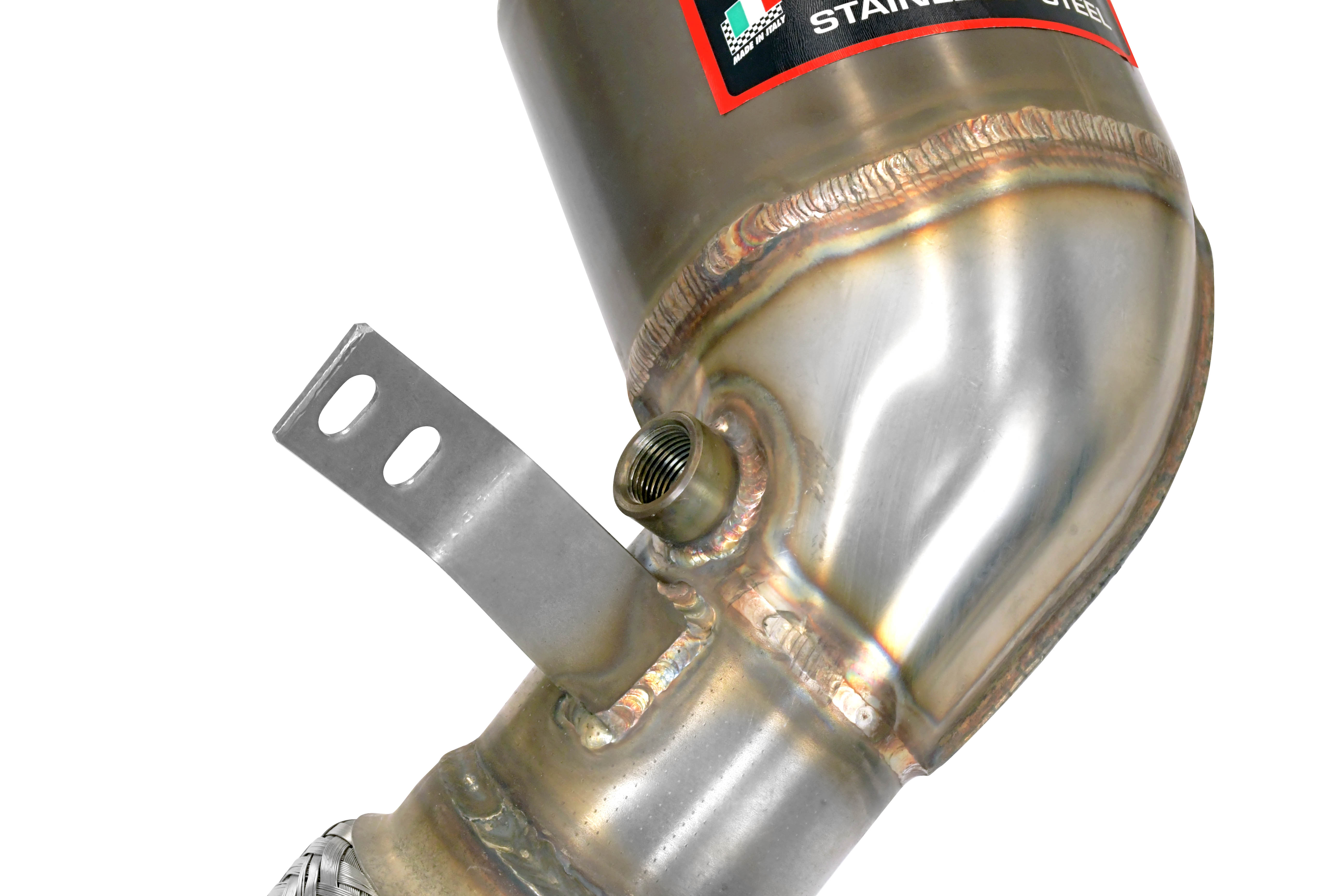 Kit tubo turbina + Catalizzatore metallico sinistro 100CPSI Compatibile con impianto Cat.-Back di serie