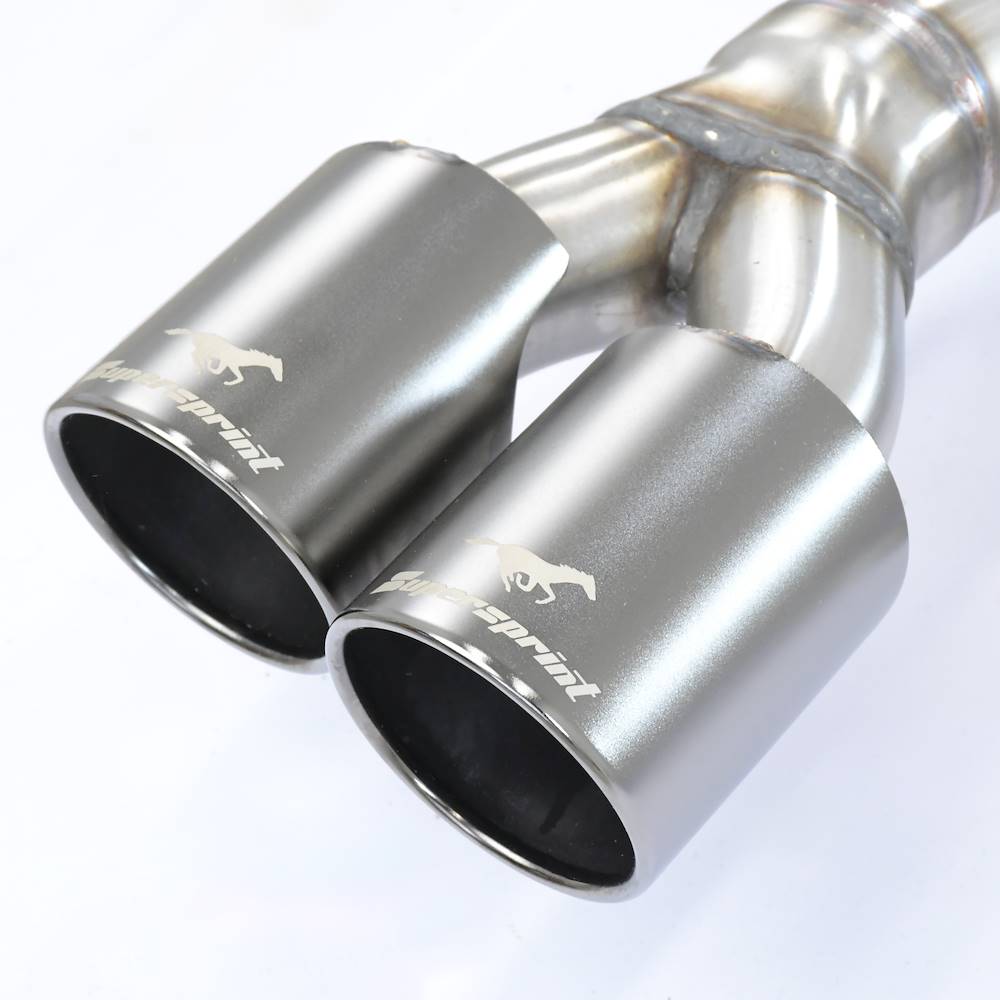 Rear exhaust Right Gun Metal Grey OO90 - Left OO90 with valve