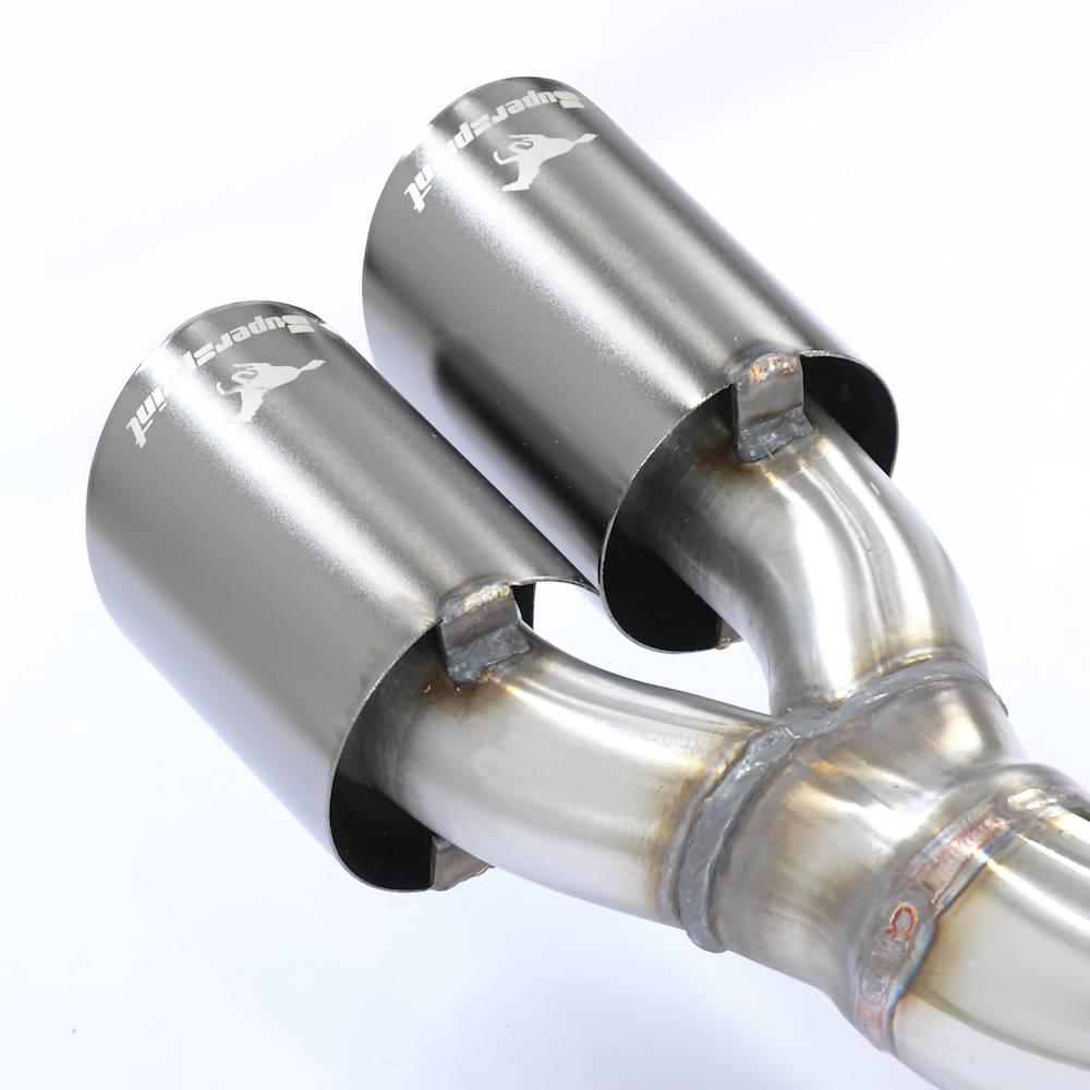 Rear exhaust Right Gun Metal Grey OO90 - Left OO90 with valve