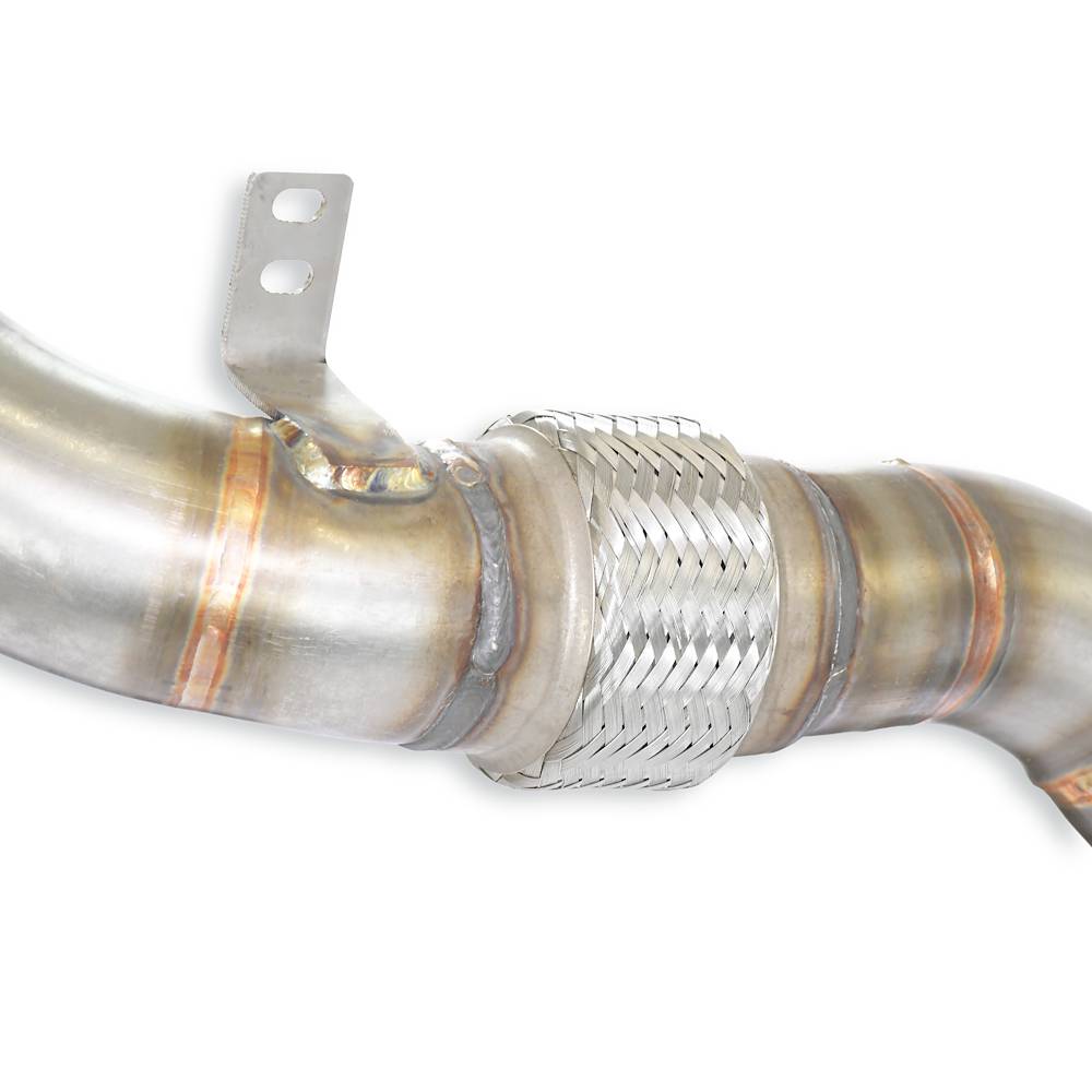 Turbo downpipe kit Right - Left (Replaces primary and secondary catalytics) Accepts the stock tertiary catalytics