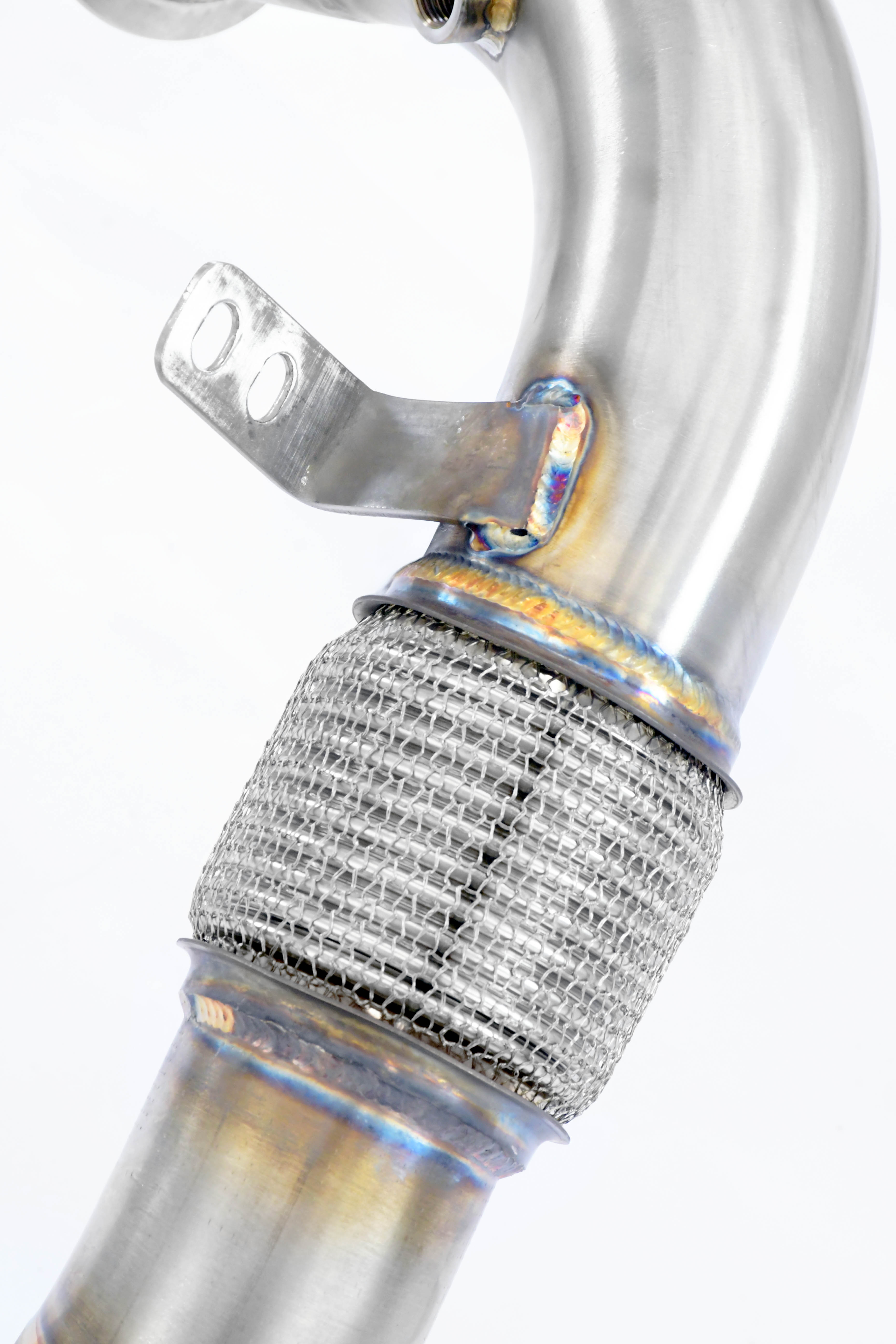 Turbo downpipe kit Right - Left (Replaces primary and secondary catalytics) Accepts the stock tertiary catalytics