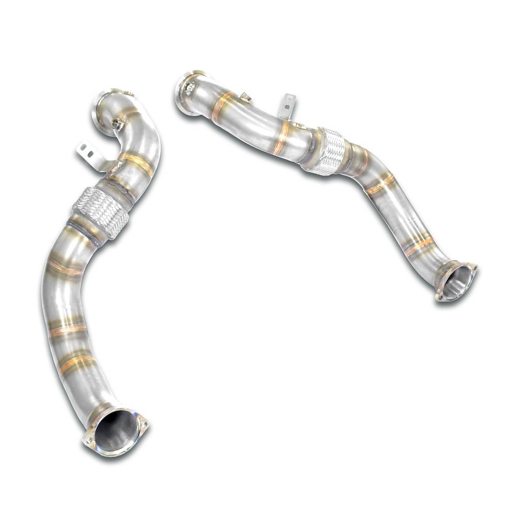 Turbo downpipe kit Right - Left<br>(Replaces primary and secondary catalytics)<br>Accepts the stock tertiary catalytics