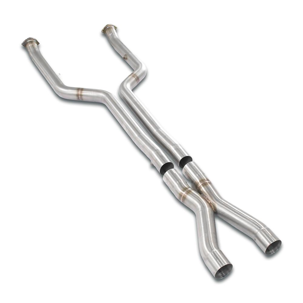 Kit tubi anteriori Destro - Sinistro + "X-Pipe"<br>Elimina catalizzatori terziari e OPF