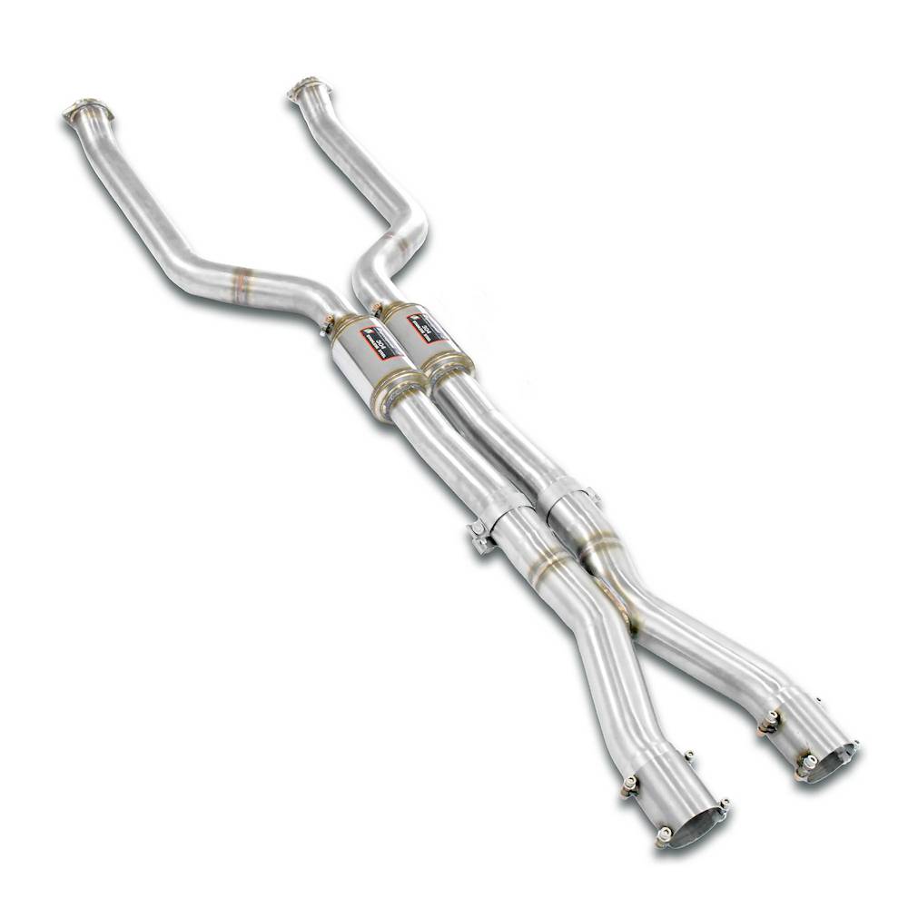 Front exhaust Right - Left + "X-Pipe"<br>Deletes tertiary catalytics