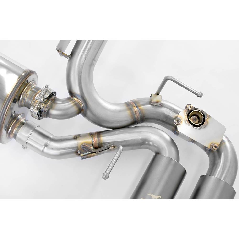 Rear exhaust right - left with valve, 4 endpipes OO 100 Gun Metal Grey