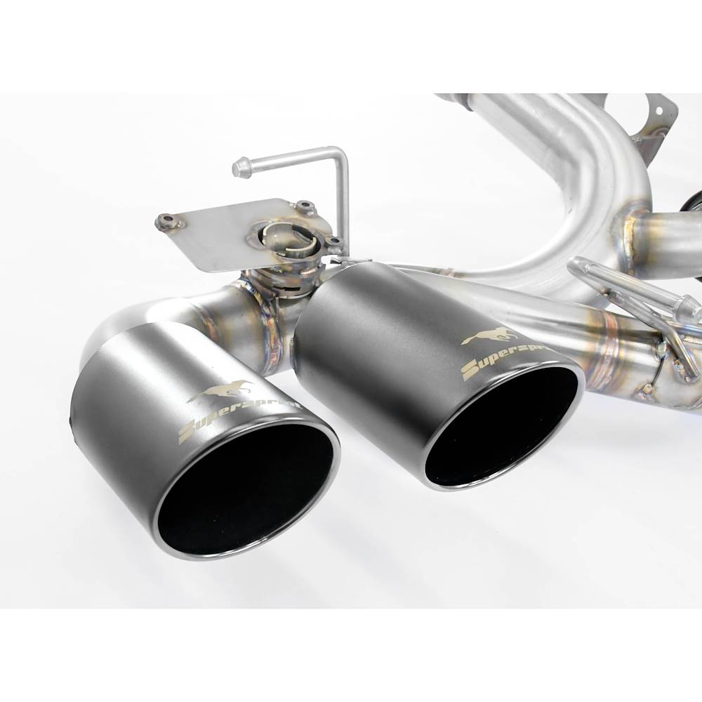 Rear exhaust right - left with valve, 4 endpipes OO 100 Gun Metal Grey