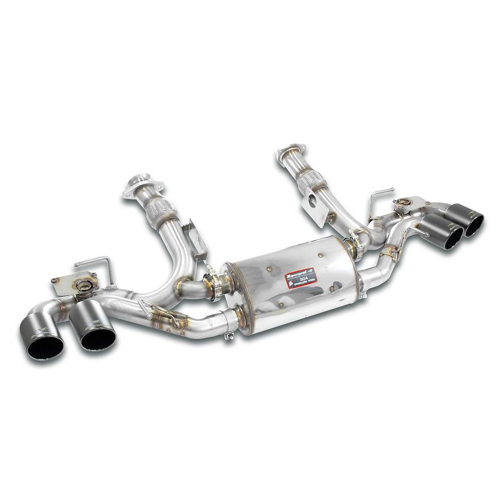 Rear exhaust right - left with valve, 4 endpipes OO 100 Gun Metal Grey