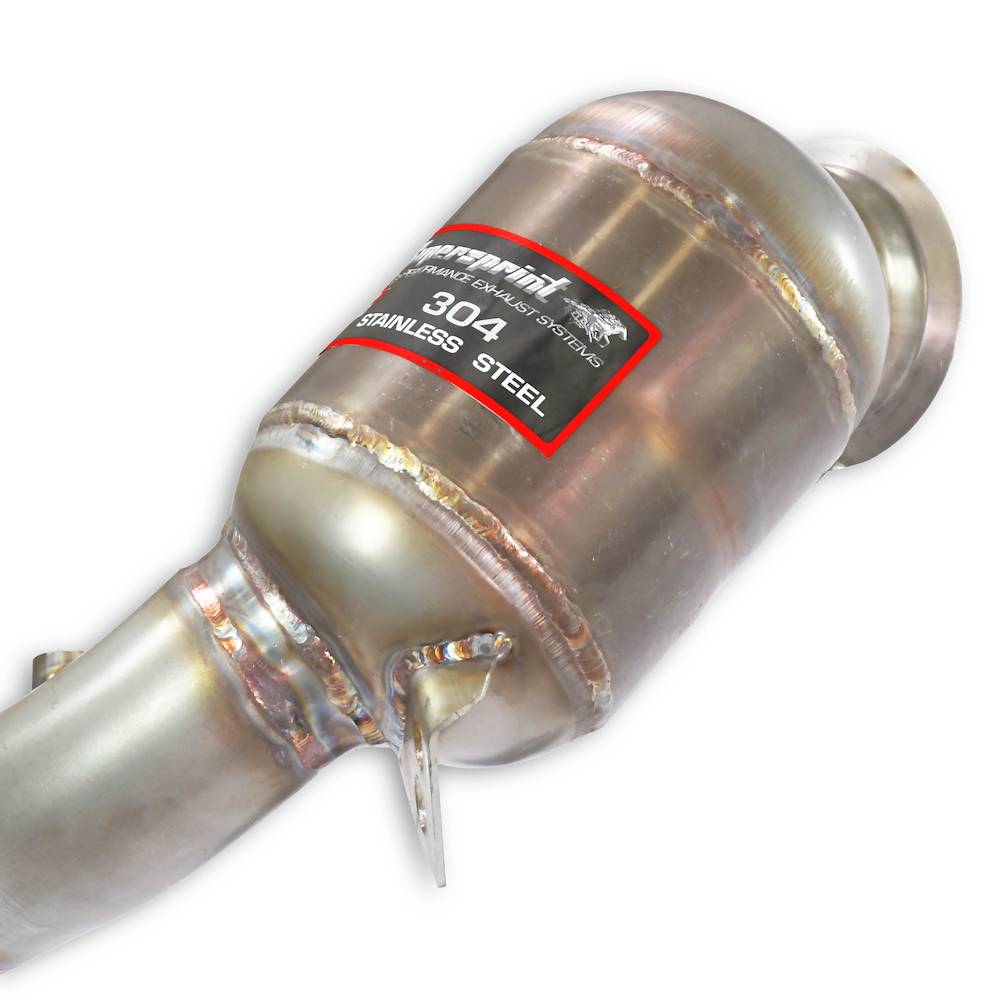 Downpipe Sinistro + pre-catalizzatore metallico<br>Elimina catalizzatore secondario (RHD - LHD)