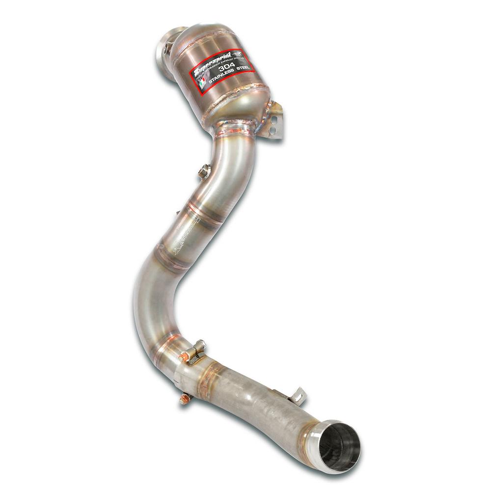 Downpipe Sinistro + pre-catalizzatore metallico<br>Elimina catalizzatore secondario (RHD - LHD)