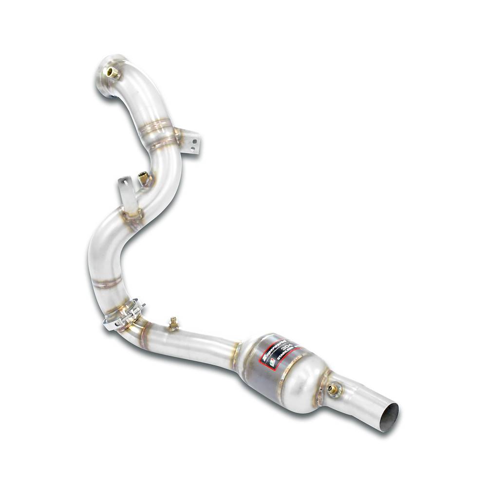 Downpipe Links + Sport Metallkatalysator (Ersetzen pre-Katalysator)