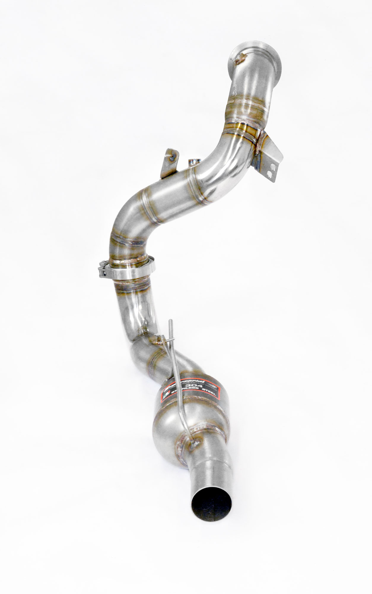 Downpipe Links + Sport Metallkatalysator (Ersetzen pre-Katalysator) 