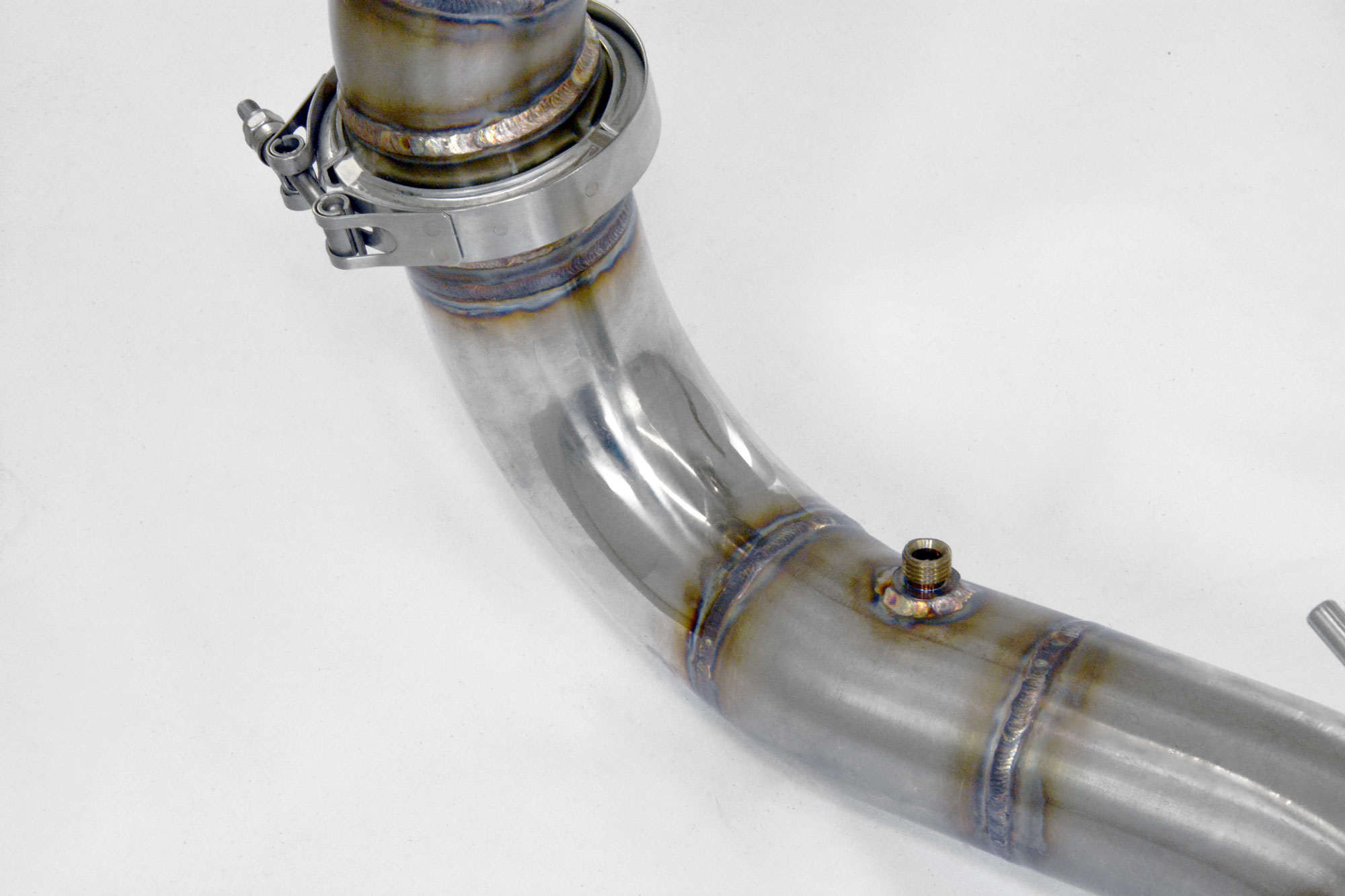 Downpipe Sinistro + catalizzatore metallico (Elimina pre-catalizzatore) 