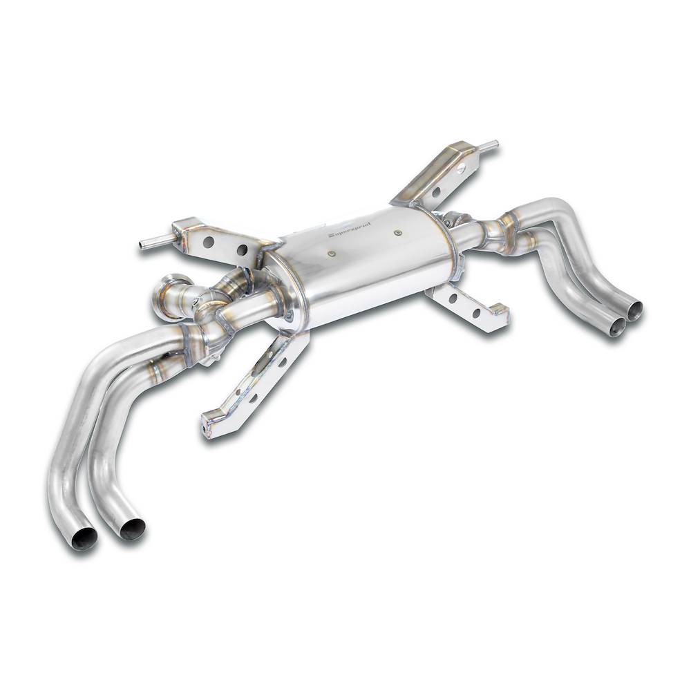 Endschalldämpfer mit Klappe Rechts + Links mit 4 Austrittsrohr<br>(für 2° Katalysator Ersatz - Serien Endrohr)<br><strong><span style="color:#ea0000;">-14,0 Kg</span></strong>