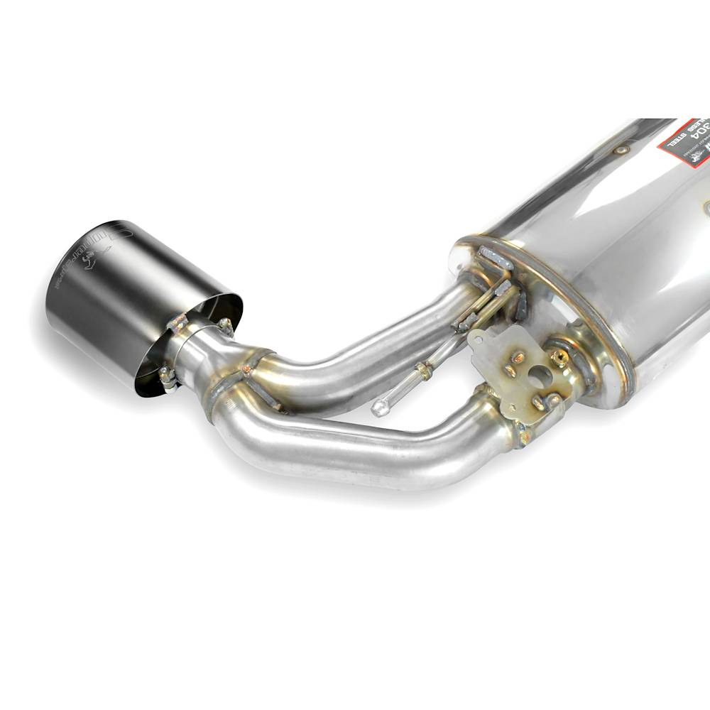 Endschalldämpfer mit Klappe Rechts - Links 145x95 Gun Metal Grey