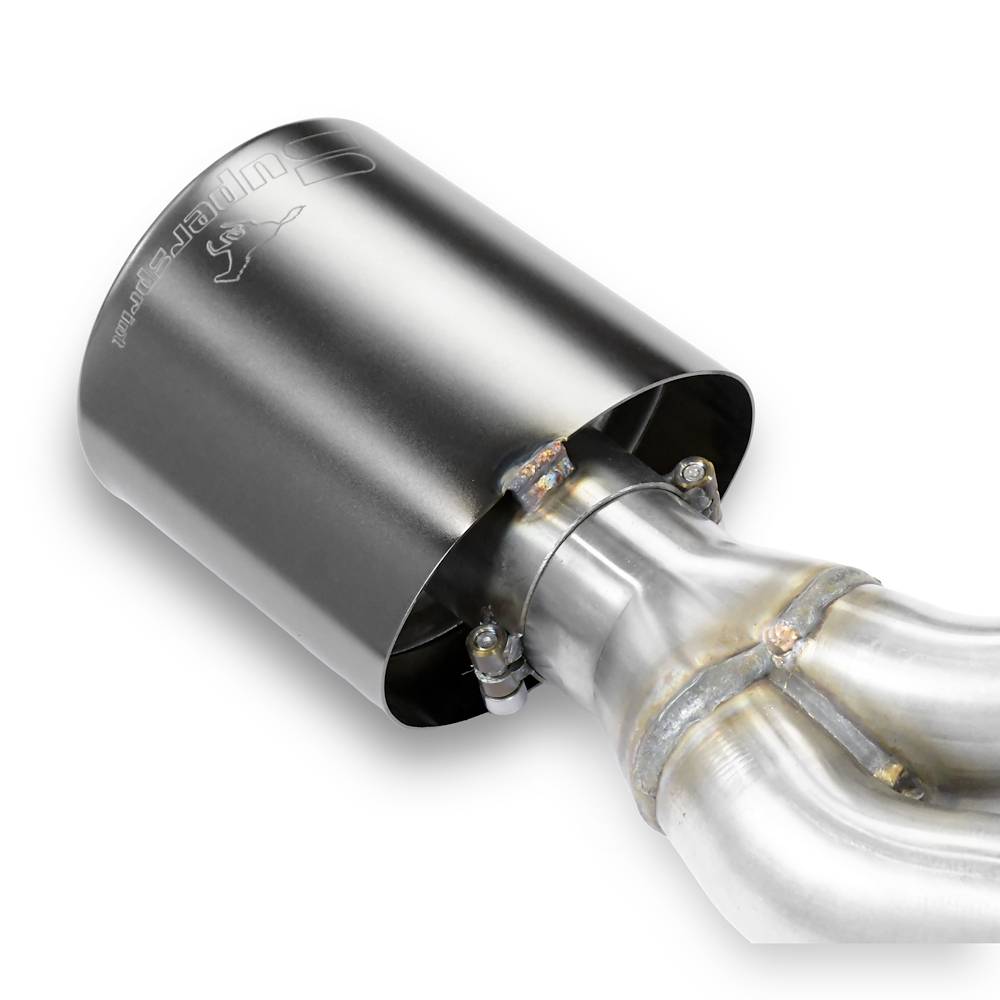 Rear exhaust with valves right - left 145x95 Gun Metal Grey