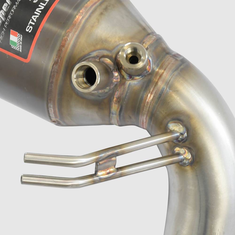 Downpipe Links + Sport Metallkatalysator (Left Hand Drive / Right Hand Drive)